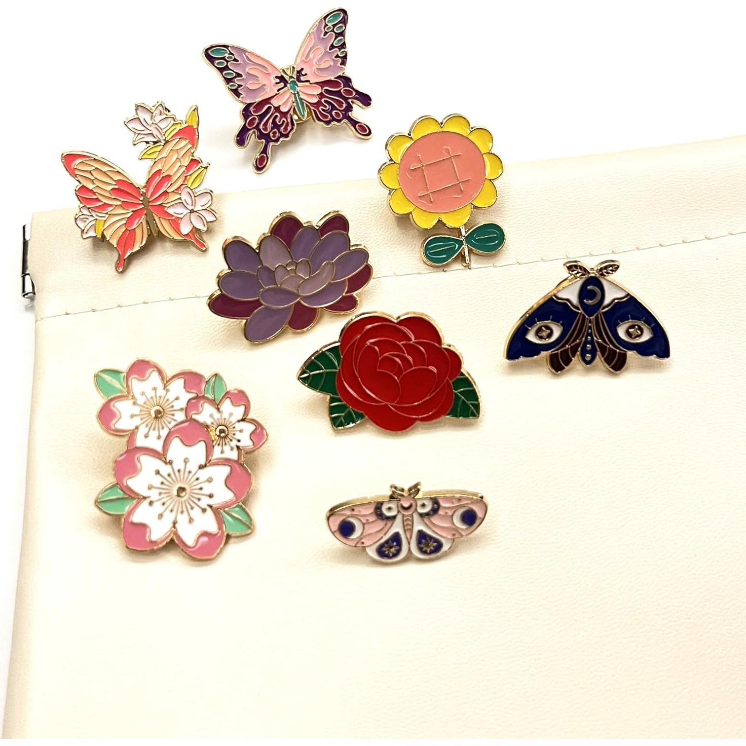 Conjunto de Pines de Esmalte Lindos 8 Piezas para Ropa y Mochilas