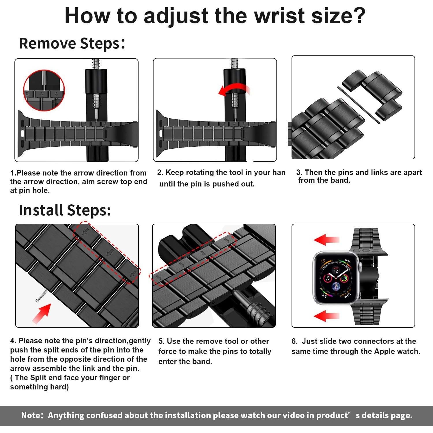 Correa de Acero Inoxidable MioHHR para Apple Watch 38/40 mm