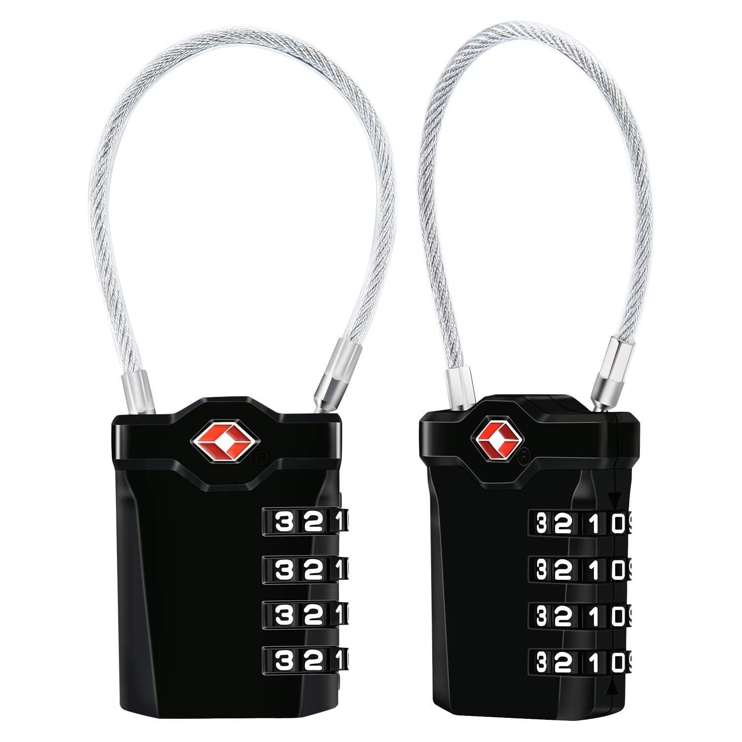 Candados TSA Diyife, 2 Piezas, Combinación 4 Dígitos, Negro