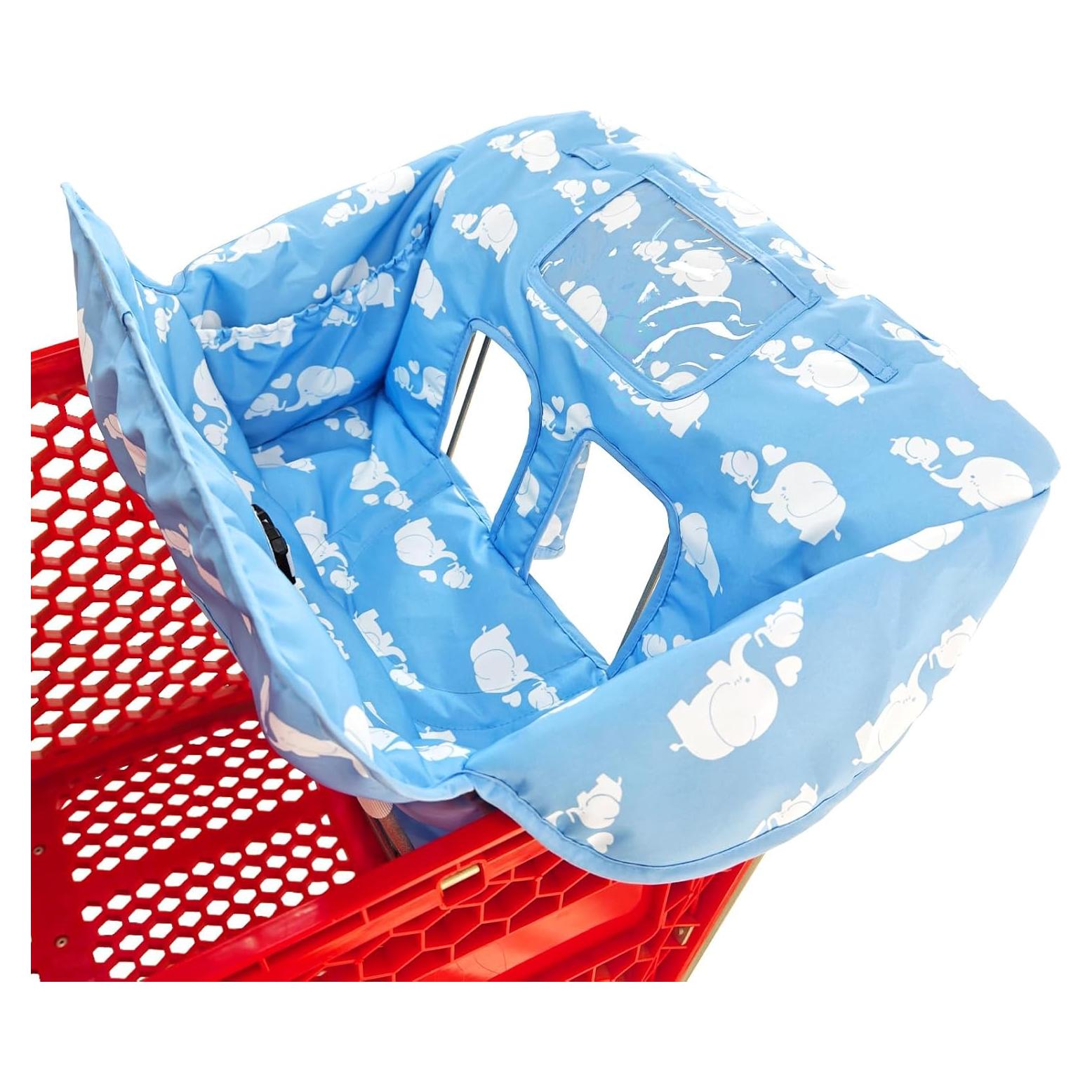 Cubierta 2-en-1 para Carrito de Compras y Silla Alta Bebé Elefante Rosa