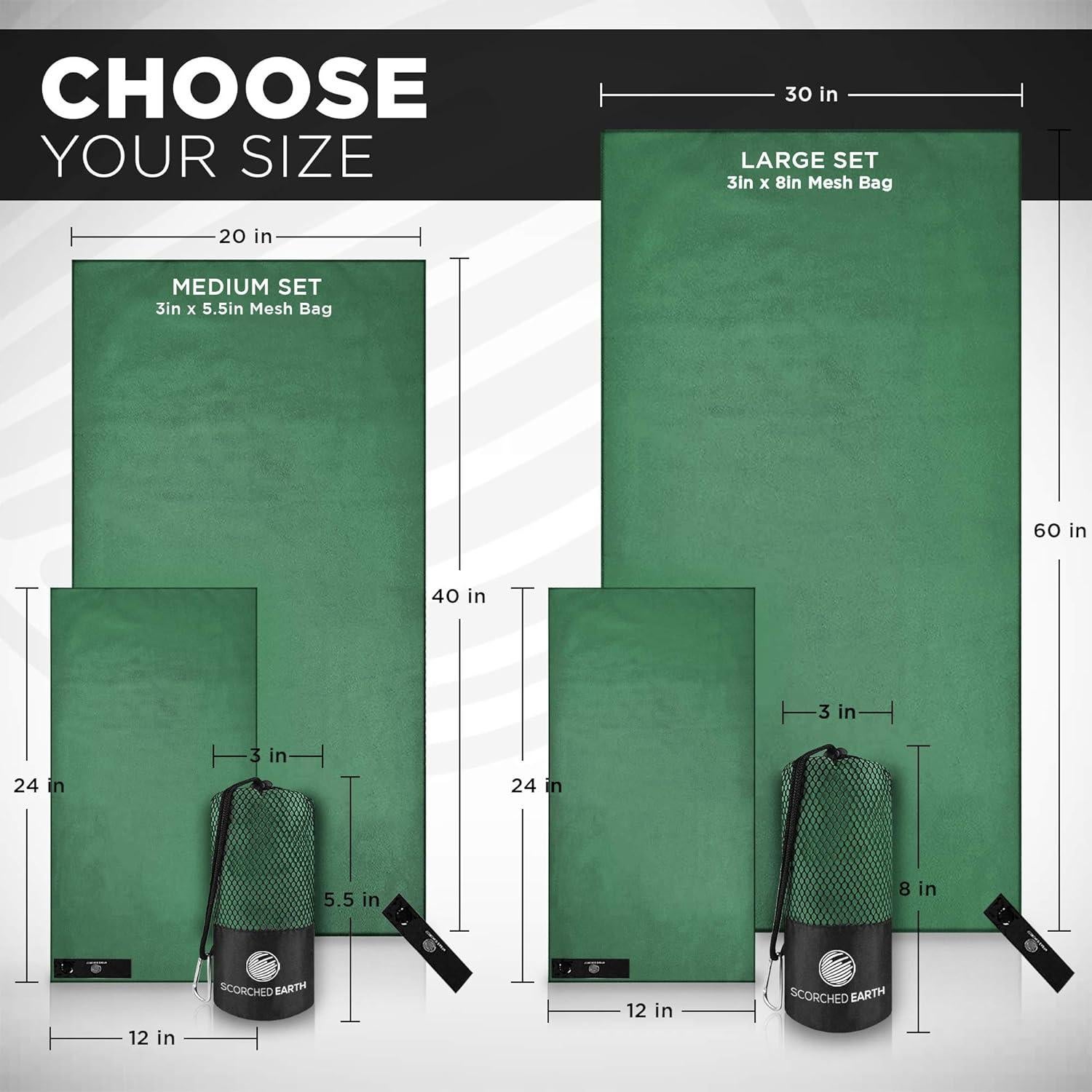 Juego de Toallas de Microfibra ScorchedEarth - Secado Rápido, Compactas