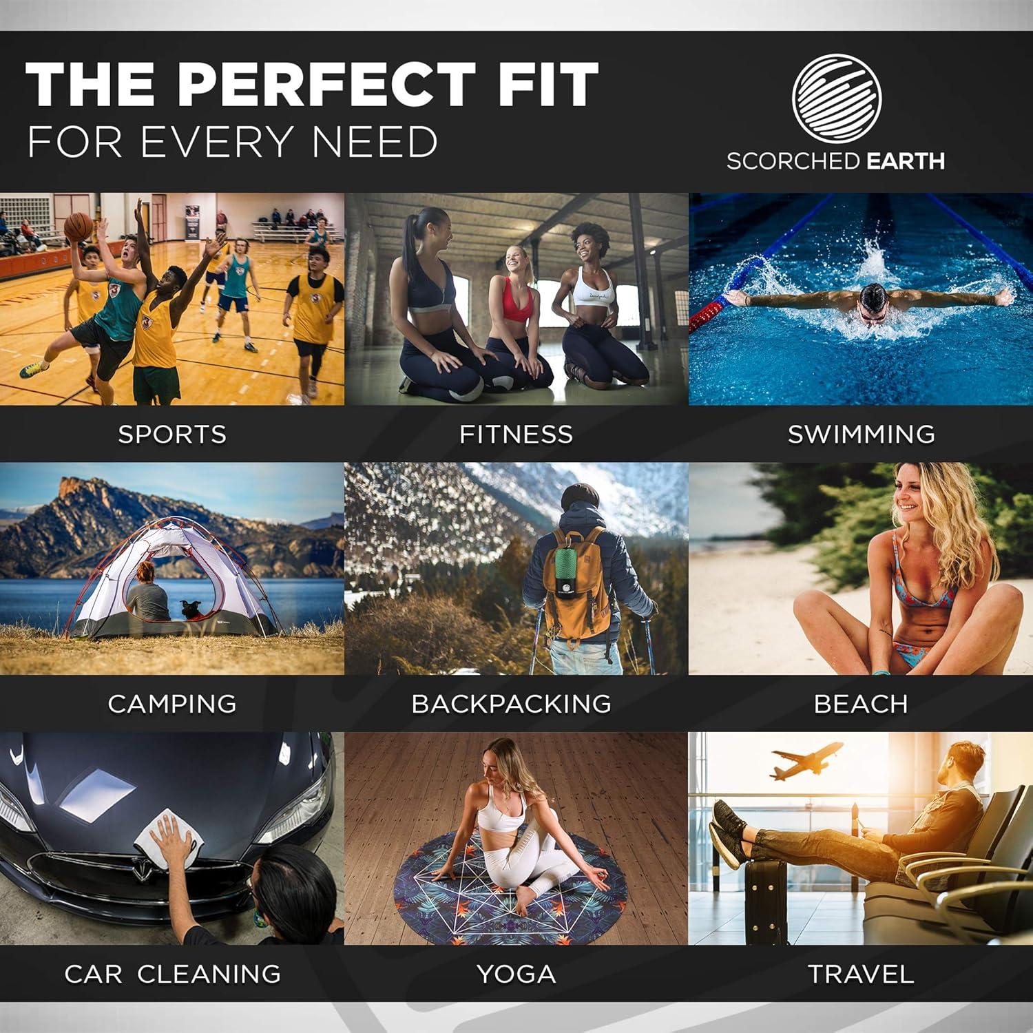 Juego de Toallas de Microfibra ScorchedEarth - Secado Rápido, Compactas