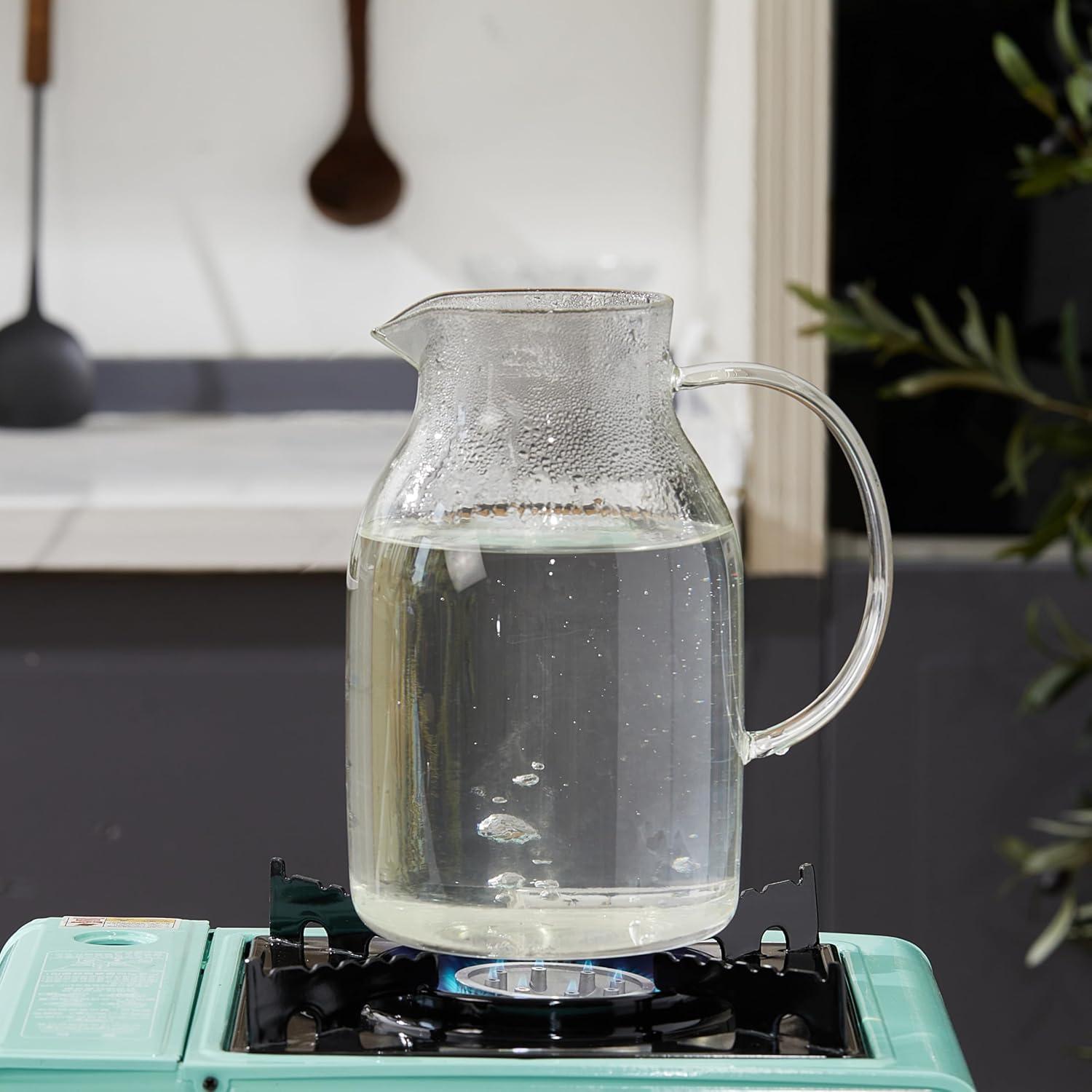 Jarra de vidrio Karafu 68Oz resistente al calor con tapa