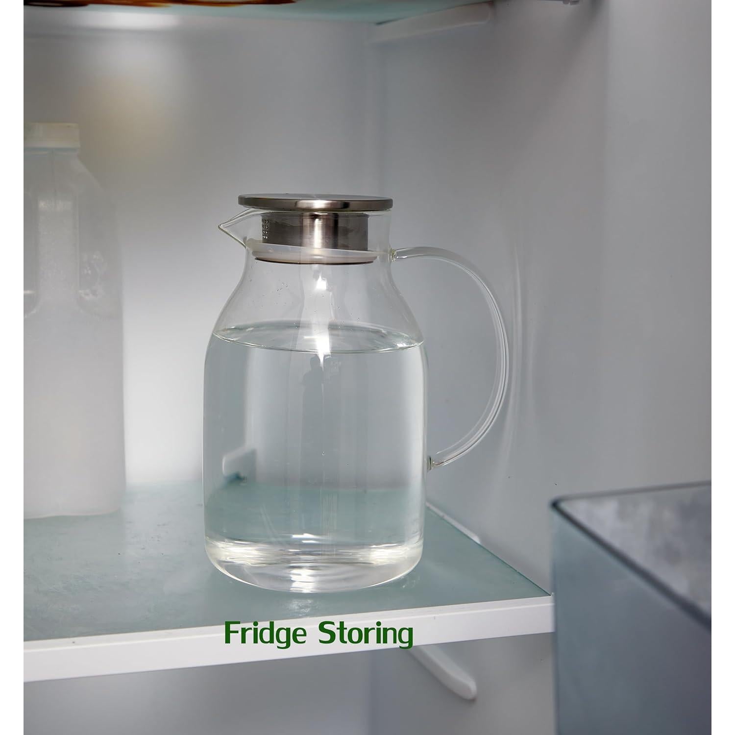 Jarra de vidrio Karafu 68Oz resistente al calor con tapa