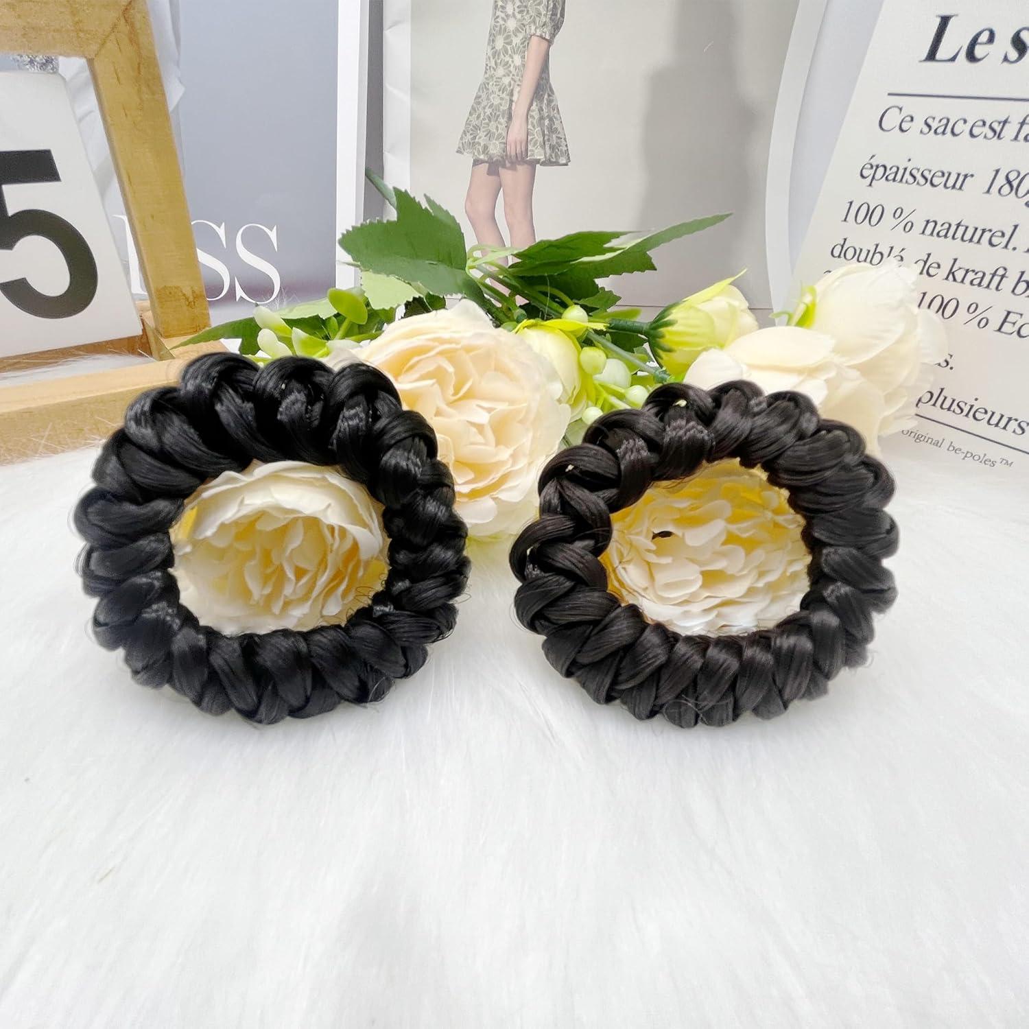 Cintas elásticas trenzadas para pelucas Denlydom - Negro y Marrón