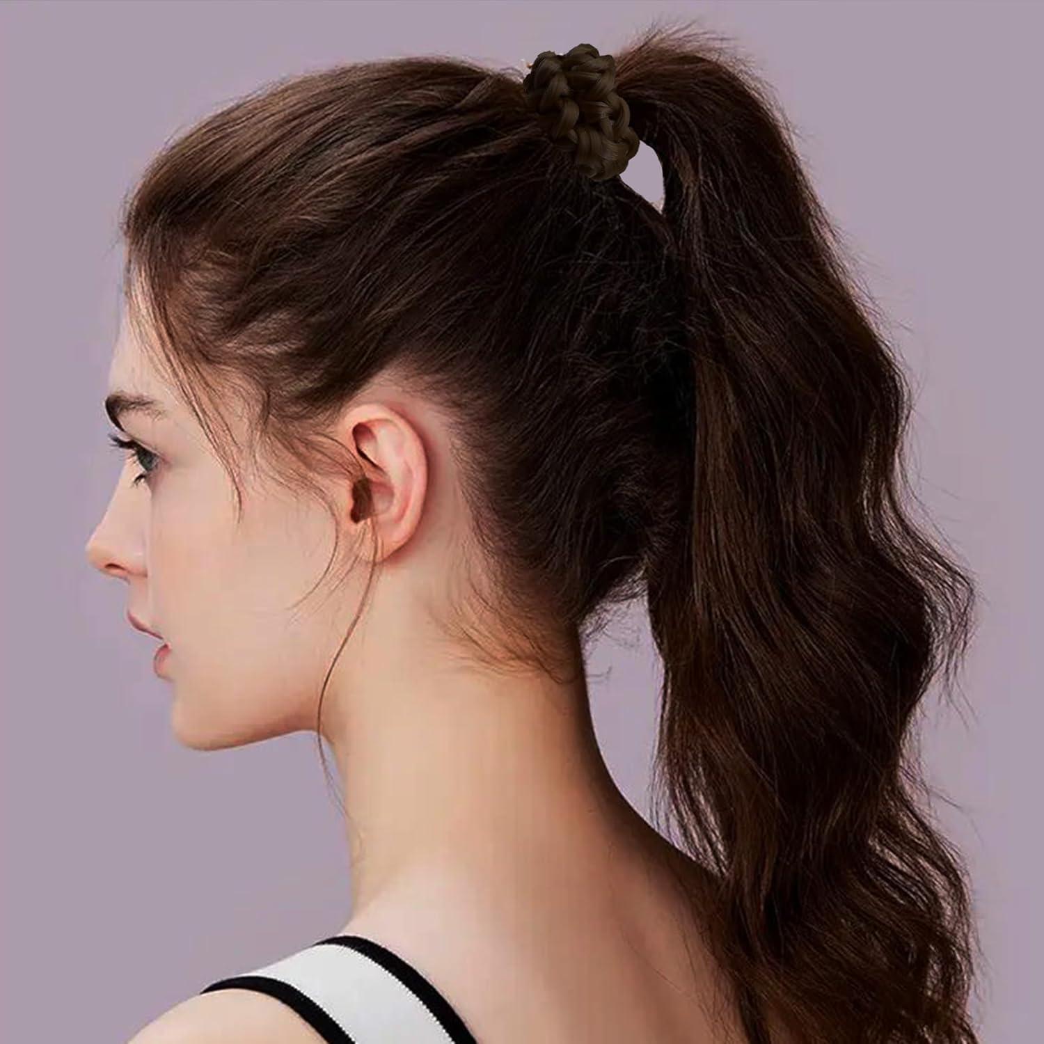 Cintas elásticas trenzadas para pelucas Denlydom - Negro y Marrón