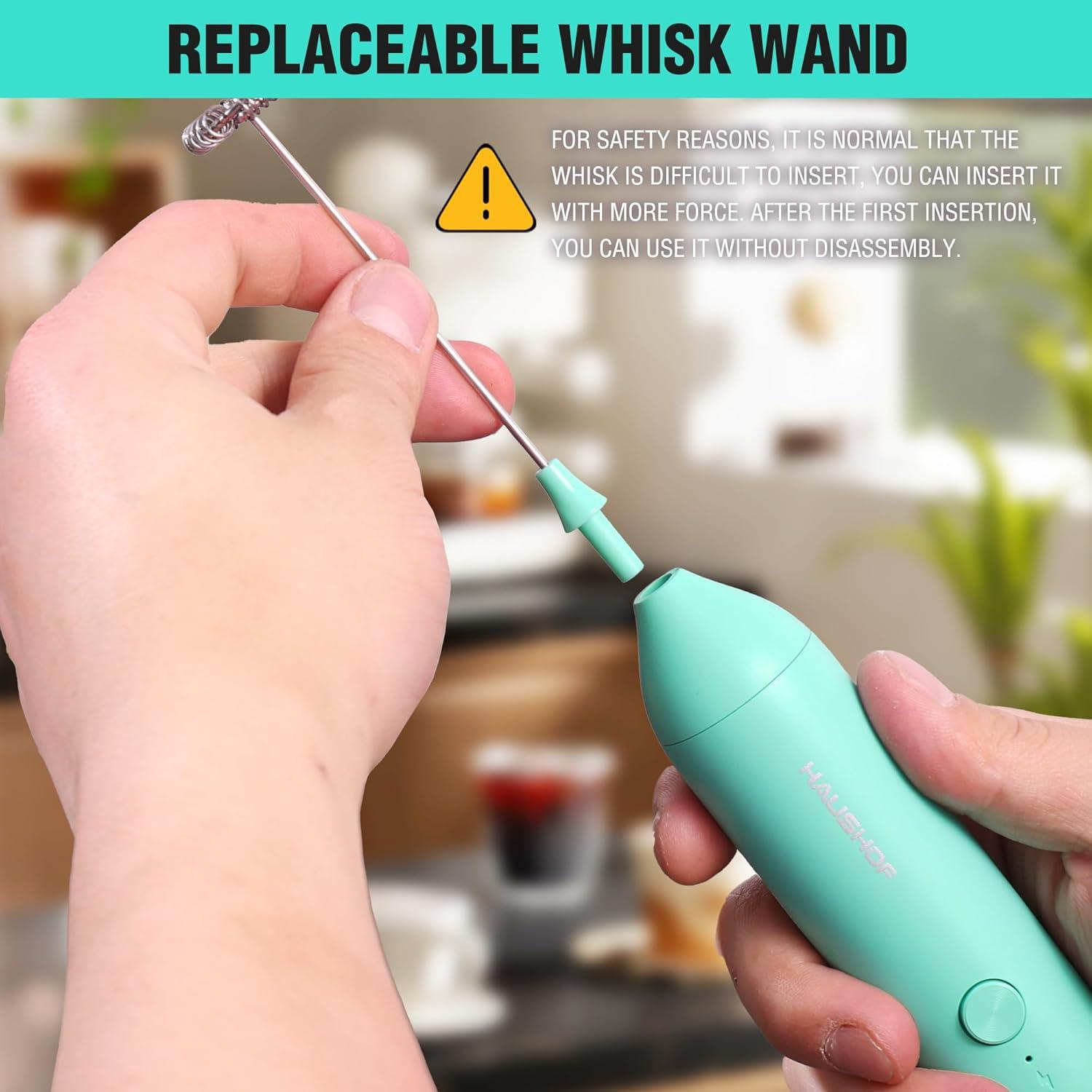 Espumador de Leche Eléctrico HAUSHOF Verde Recargable USB-C