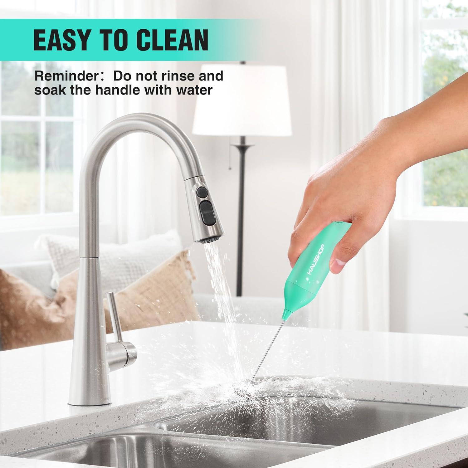 Espumador de Leche Eléctrico HAUSHOF Verde Recargable USB-C