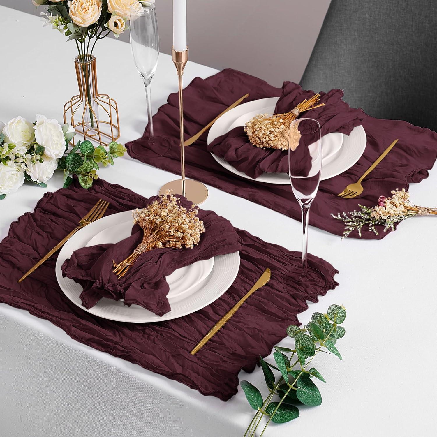 Servilletas de Gasa LZY Burdeos 50x50 cm - Paquete de 60 Piezas