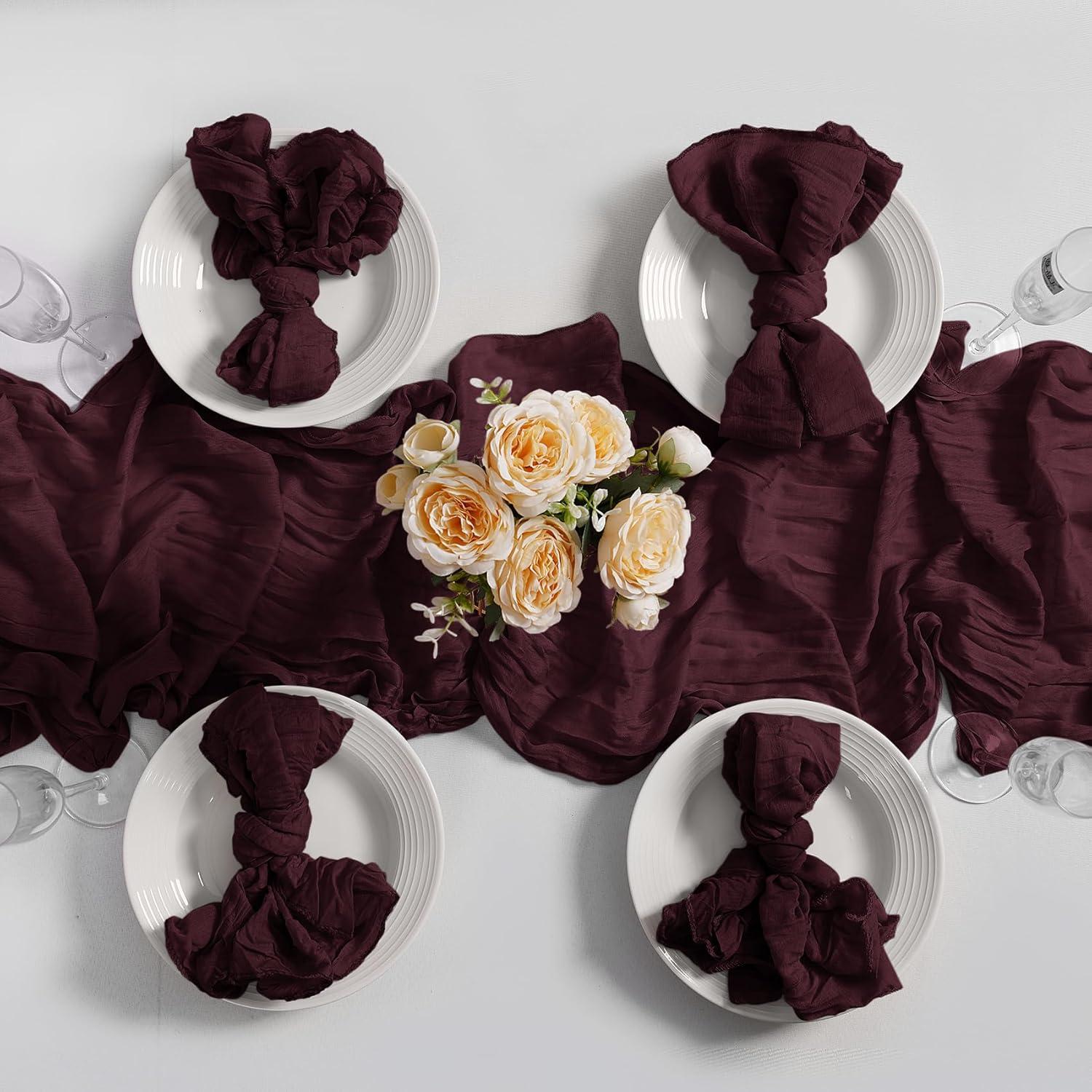 Servilletas de Gasa LZY Burdeos 50x50 cm - Paquete de 60 Piezas