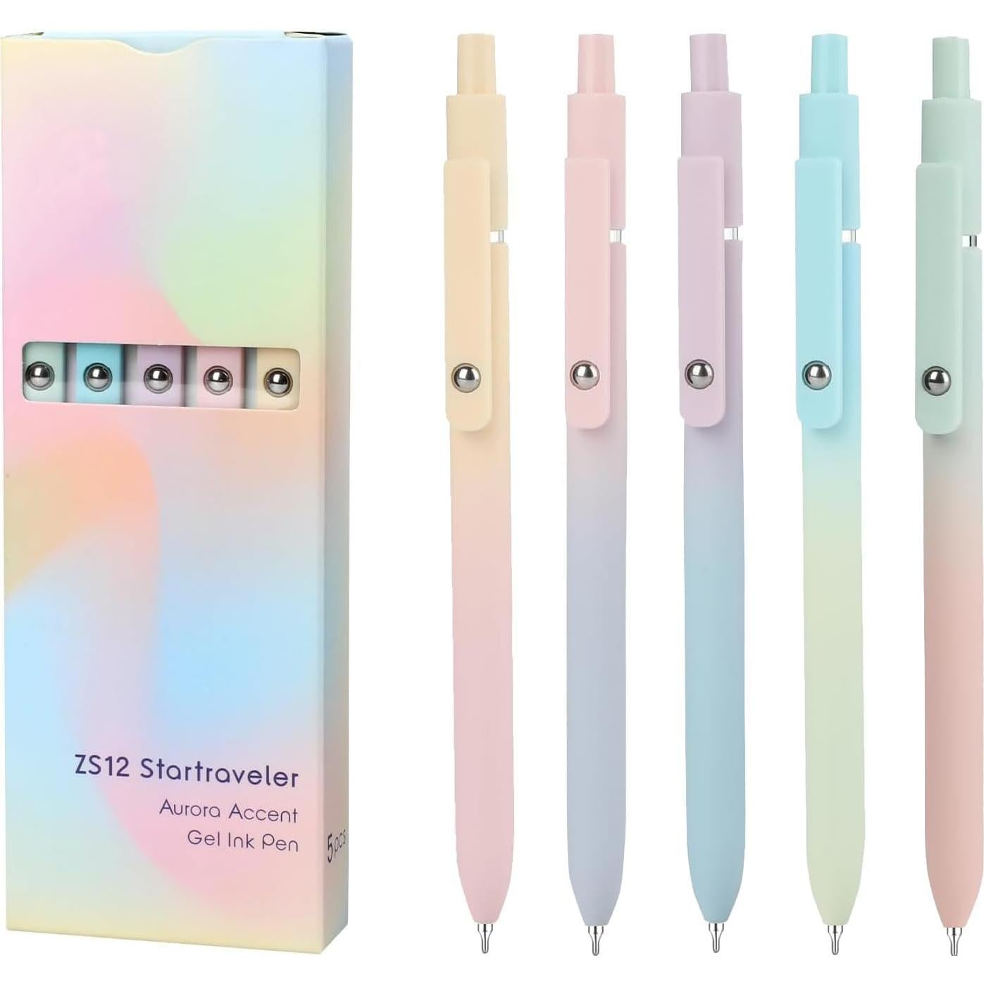 Bolígrafos de Gel Vanhench 10Pcs Gradiente 0.7mm Tinta Negra