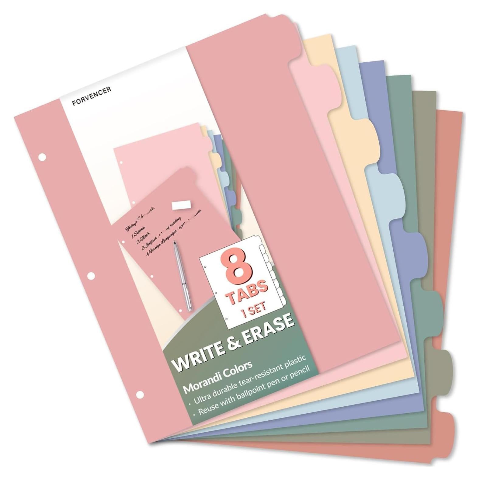 Divisores de Carpeta Forvencer 8 Pestañas Escribibles 3 Anillas