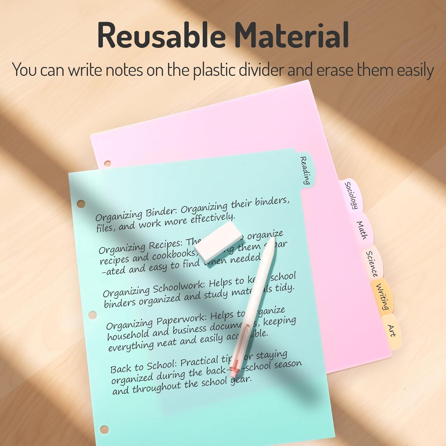 Divisores de Carpeta Forvencer 8 Pestañas Escribibles 3 Anillas