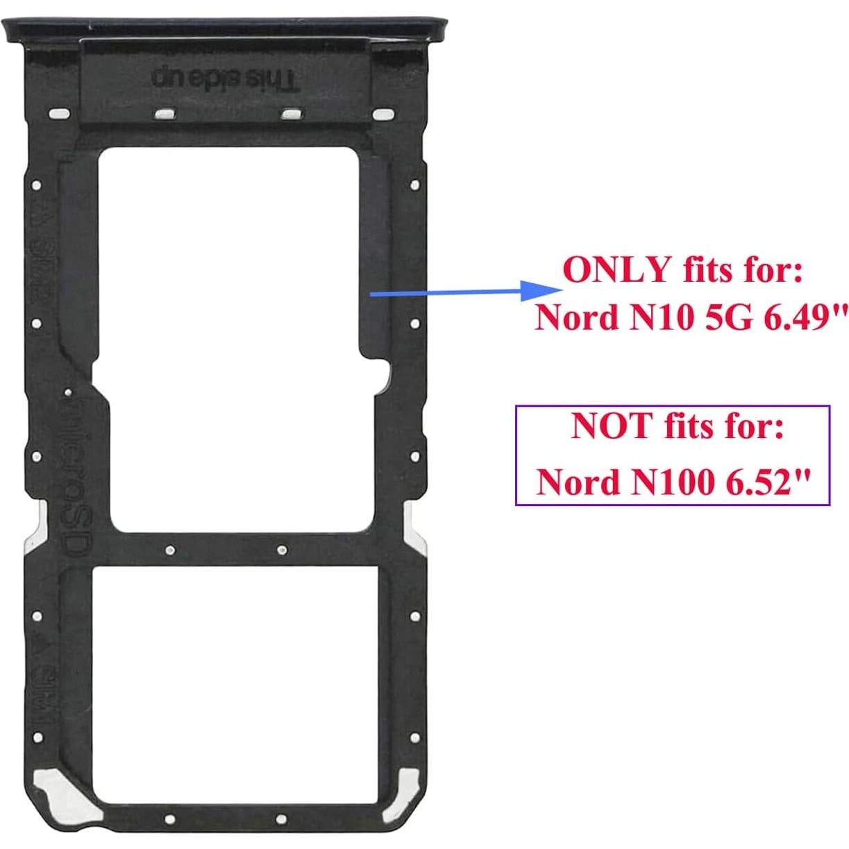 Soporte de Bandeja de Tarjeta SIM Doble Ubrokeifixit para OnePlus Nord N10 5G Negro