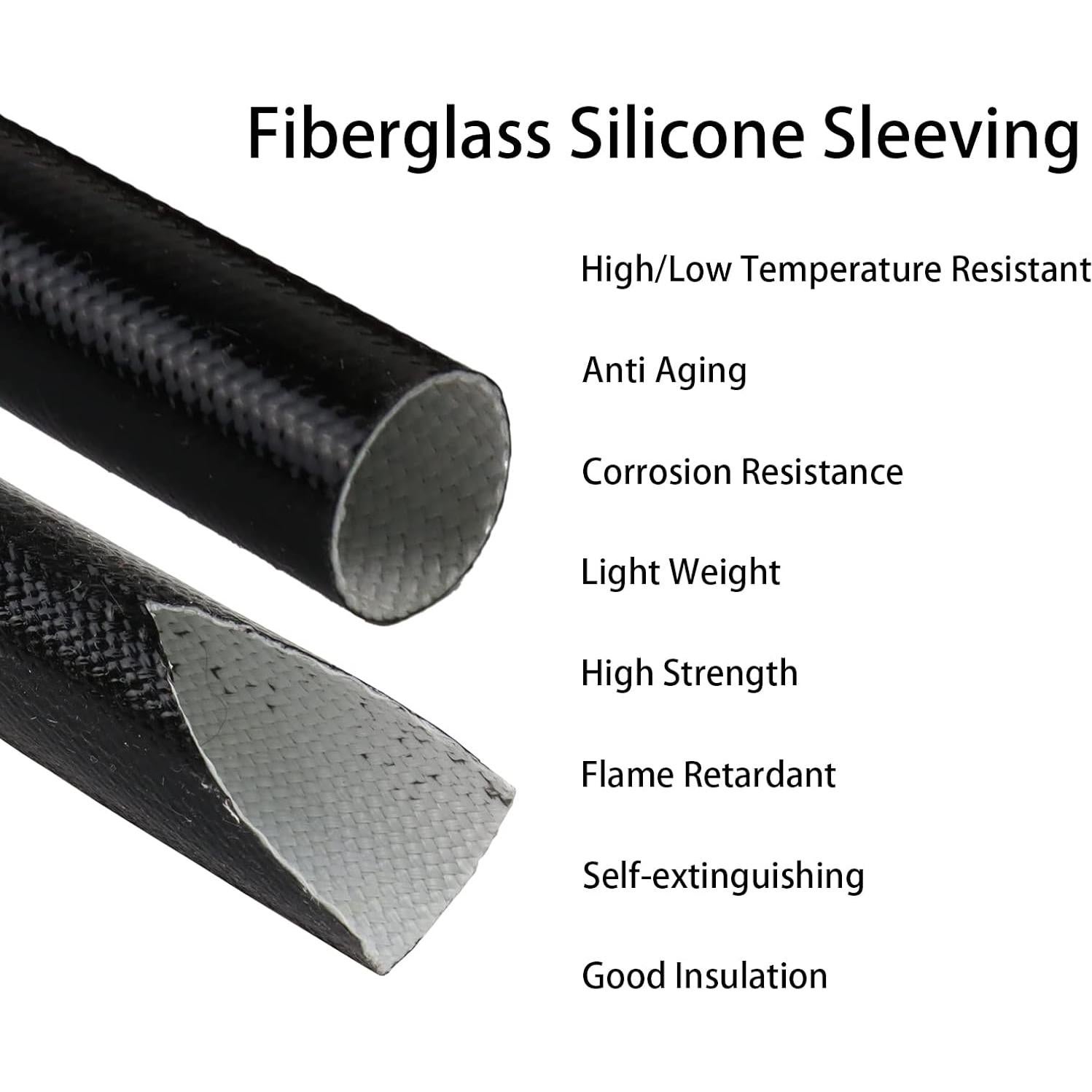 Manga de Fibra de Vidrio y Silicona 3/4" - 2.74m Aislante Térmico