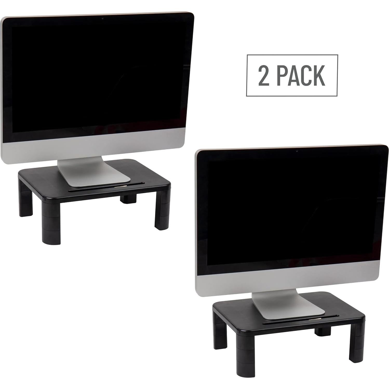 Soporte para Monitor Ajustable Mind Reader Set de 2 Negro