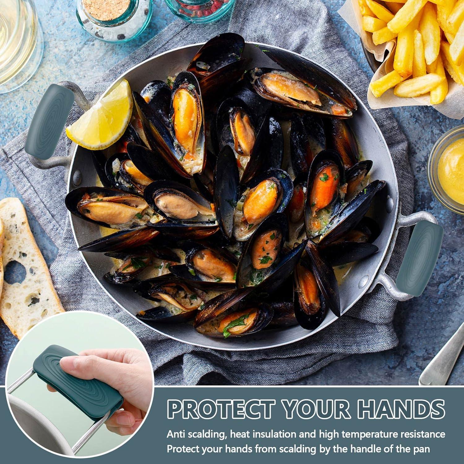 Cubiertas de Mango de Olla de Silicona BangBoom 2 Piezas Gris