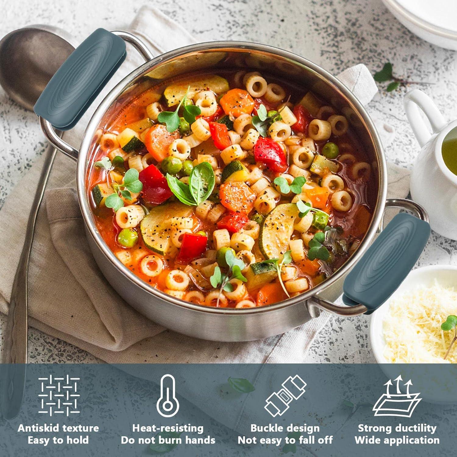 Cubiertas de Mango de Olla de Silicona BangBoom 2 Piezas Gris