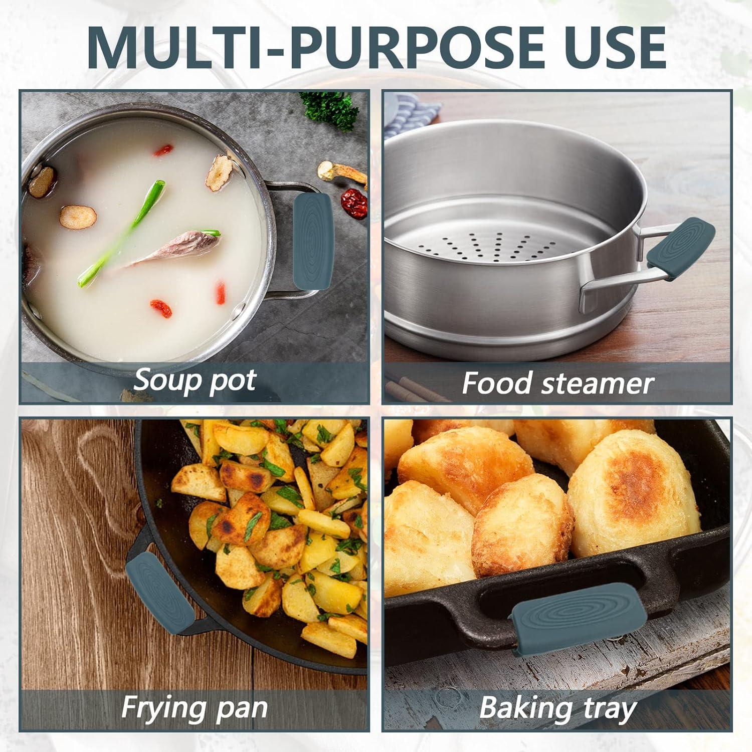 Cubiertas de Mango de Olla de Silicona BangBoom 2 Piezas Gris