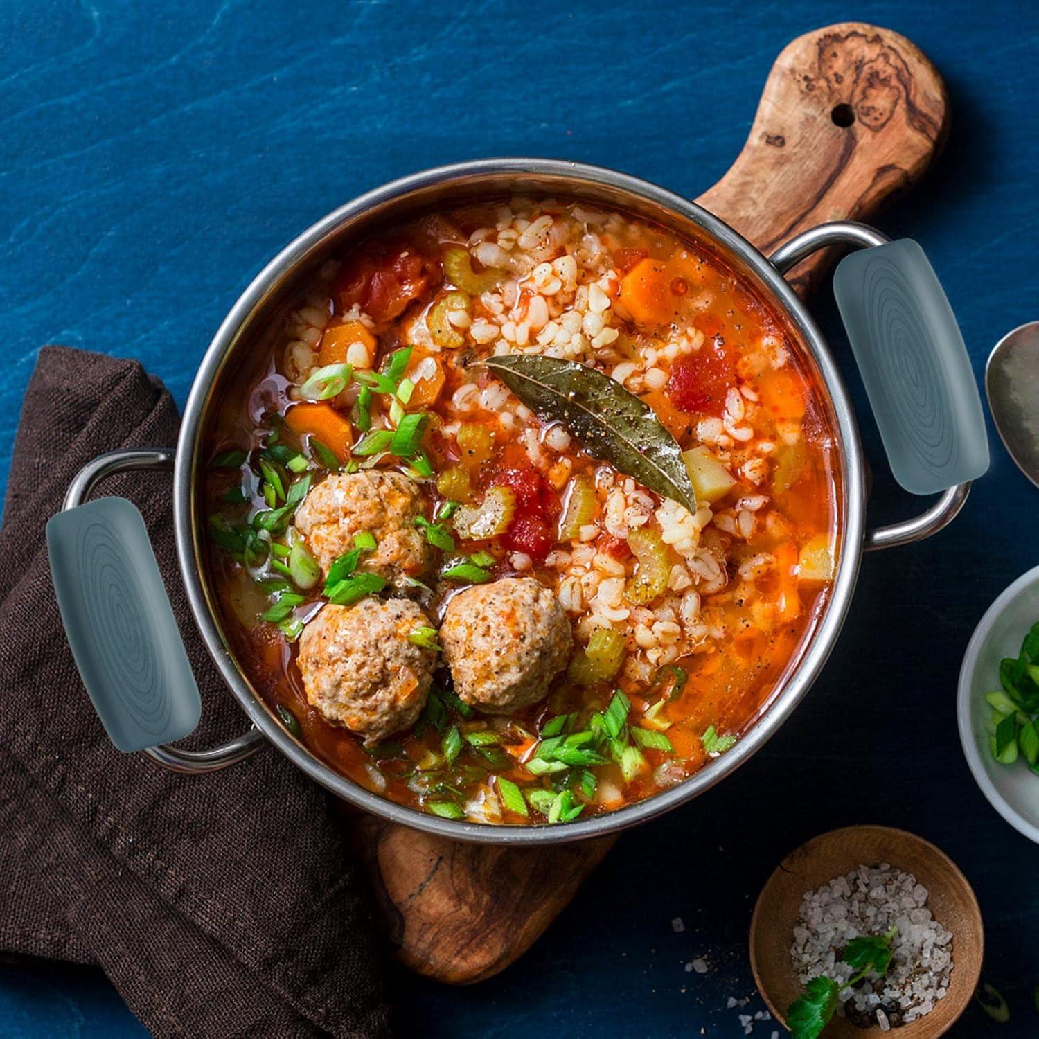 Cubiertas de Mango de Olla de Silicona BangBoom 2 Piezas Gris