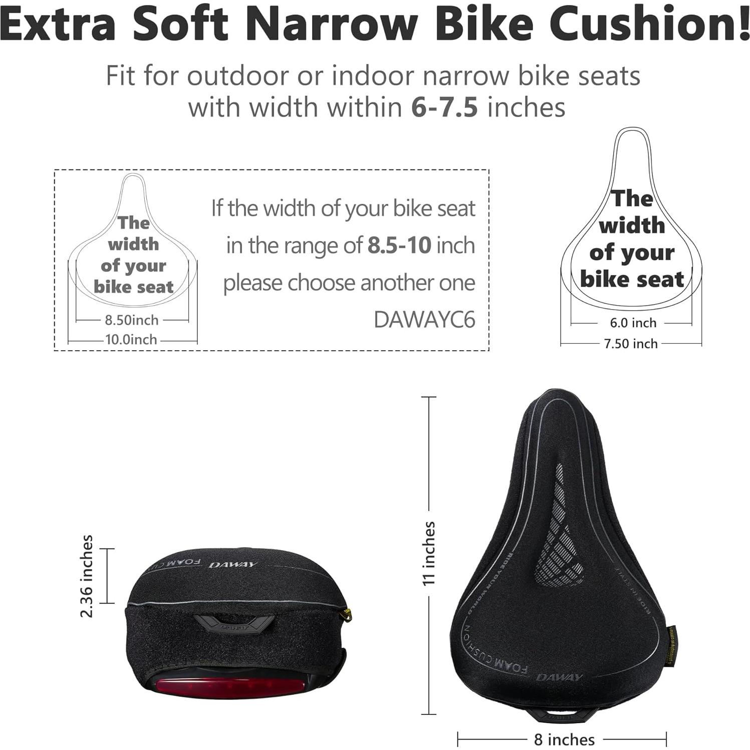 Funda de Asiento de Bicicleta DAWAY C7 - Acolchado de Espuma de Memoria