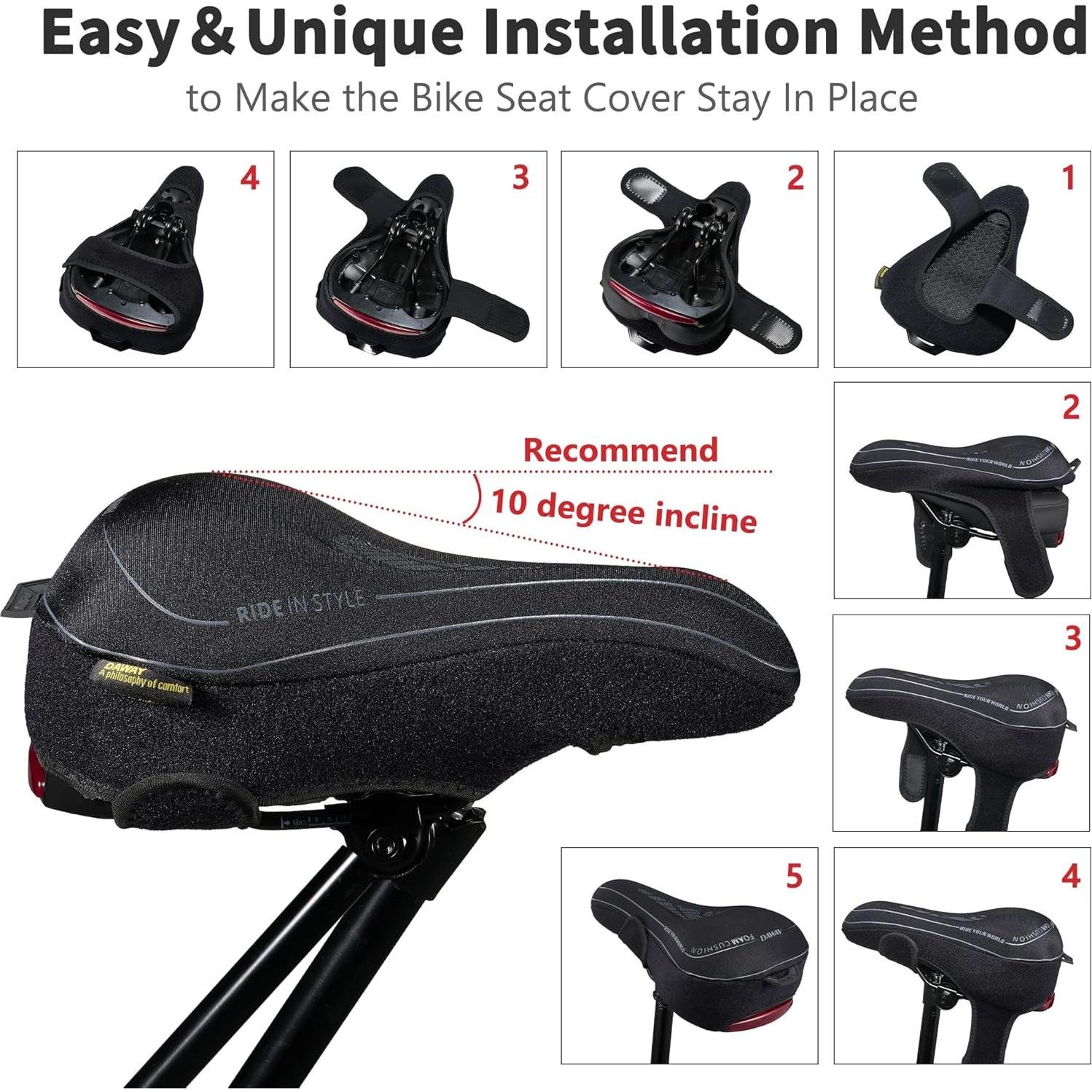 Funda de Asiento de Bicicleta DAWAY C7 - Acolchado de Espuma de Memoria