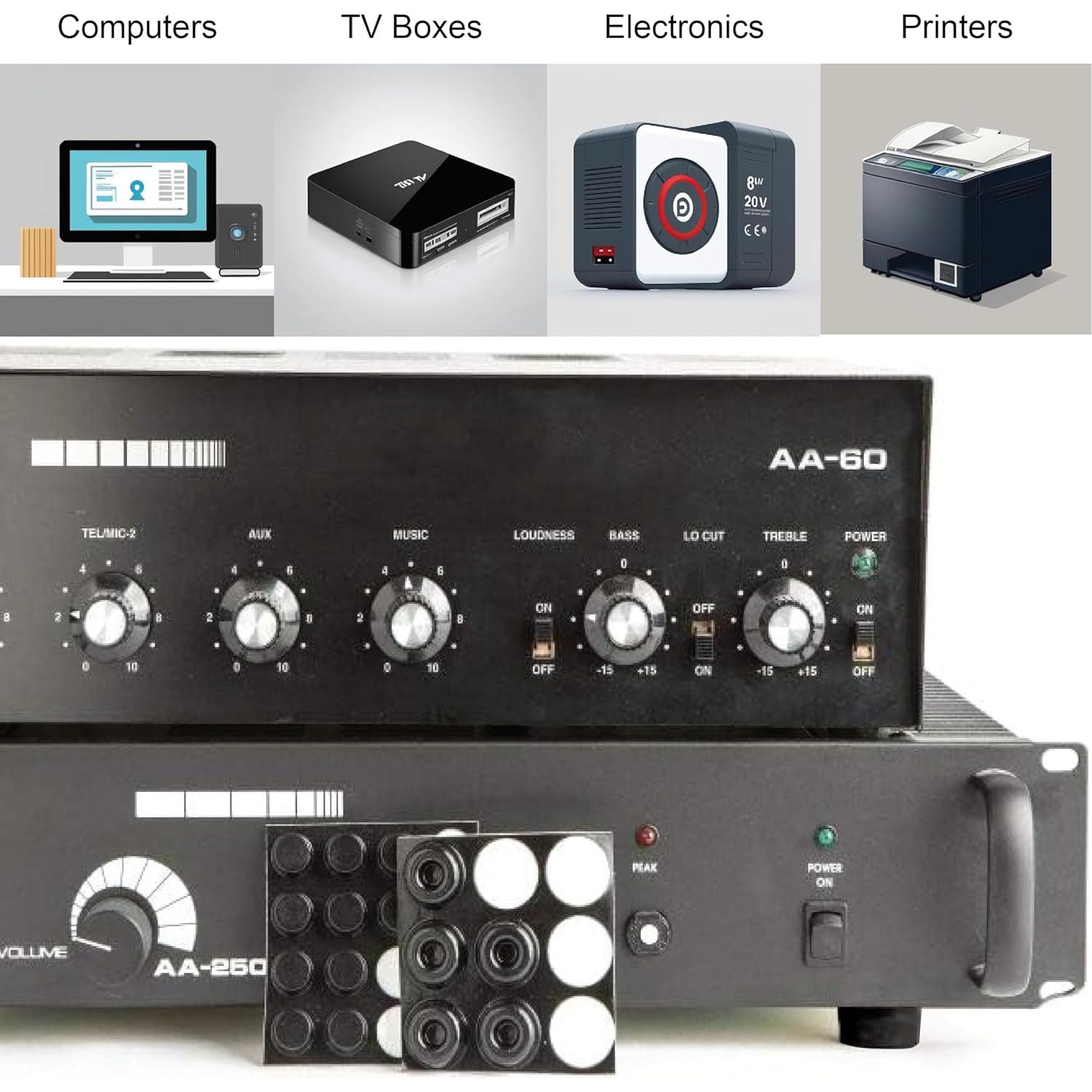 Topes de Puerta Autoadhesivos GorillaGrit - Juego de 12, Negro