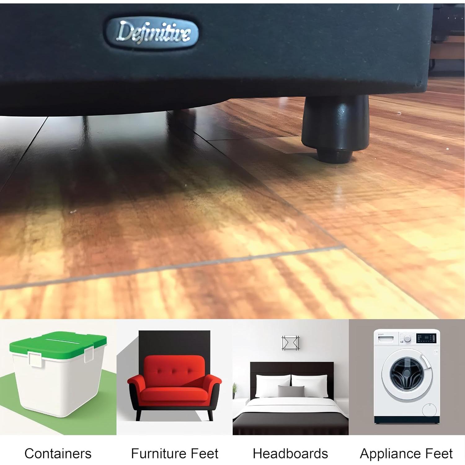 Topes de Puerta Autoadhesivos GorillaGrit - Juego de 12, Negro