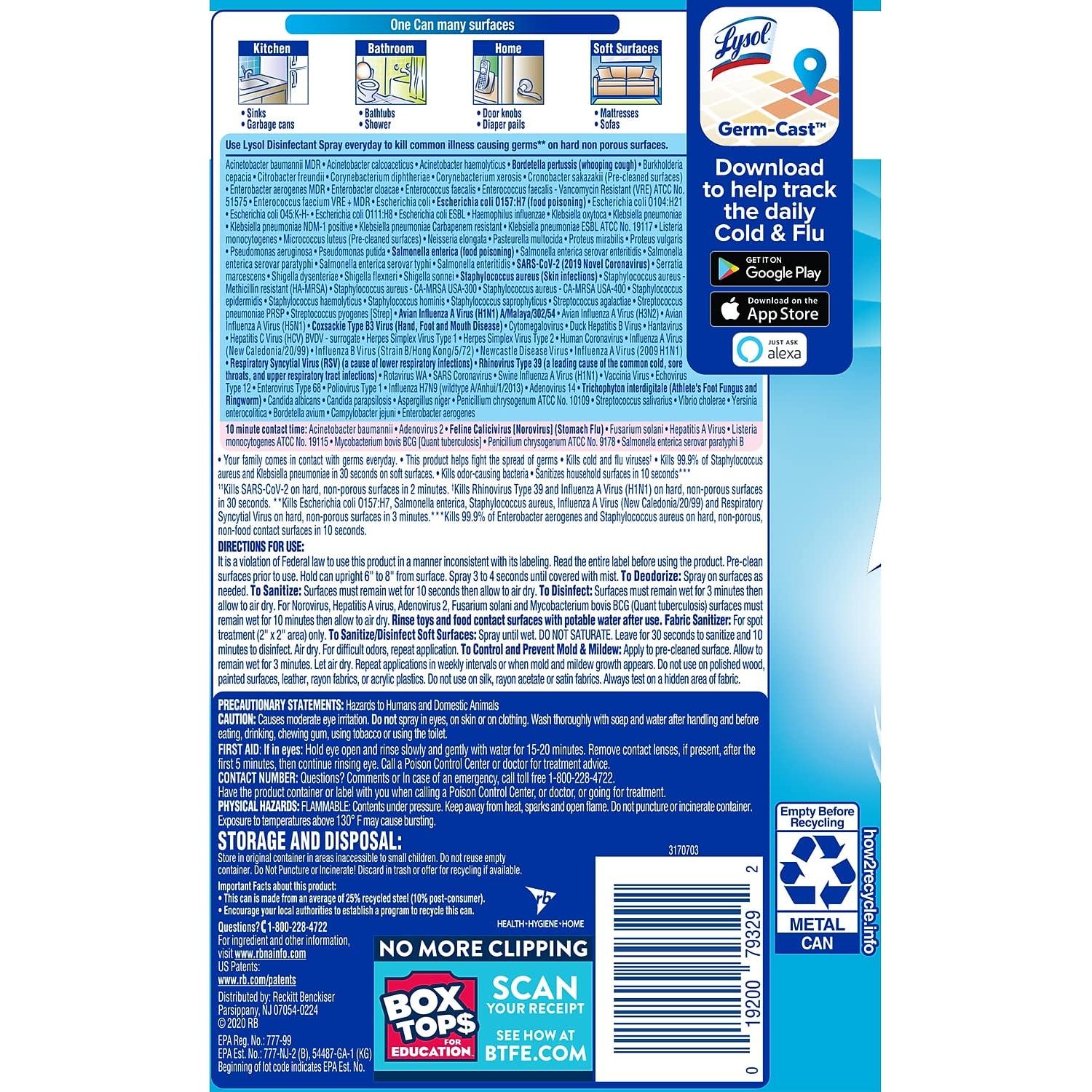 Spray Desinfectante Lysol 562 ml Antibacteriano Multiusos