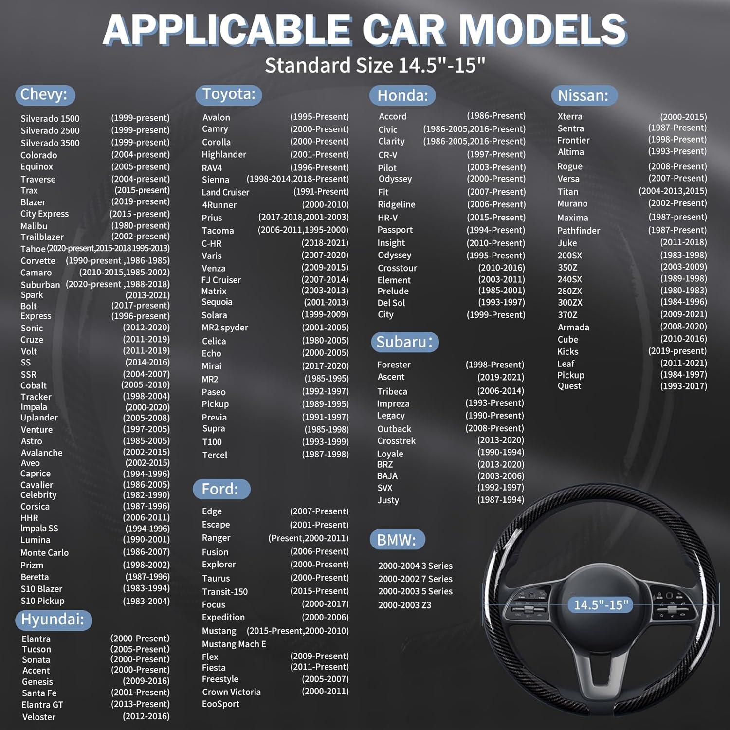 Cubierta de Volante de Coche Aotoyou Fibra de Carbono 37.5 cm