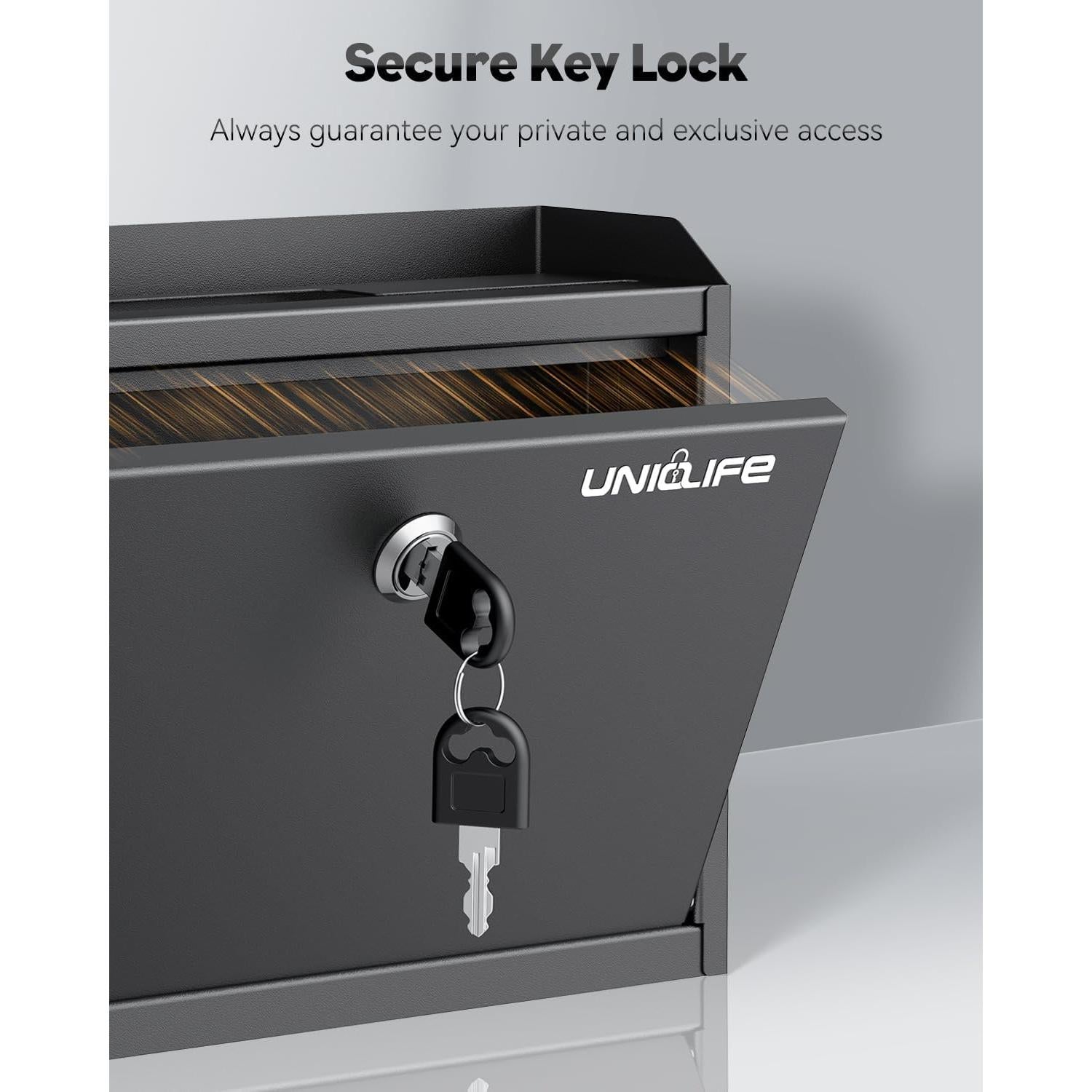 Buzón de Pared Uniclife BG3573-BK con Cerradura y Soporte