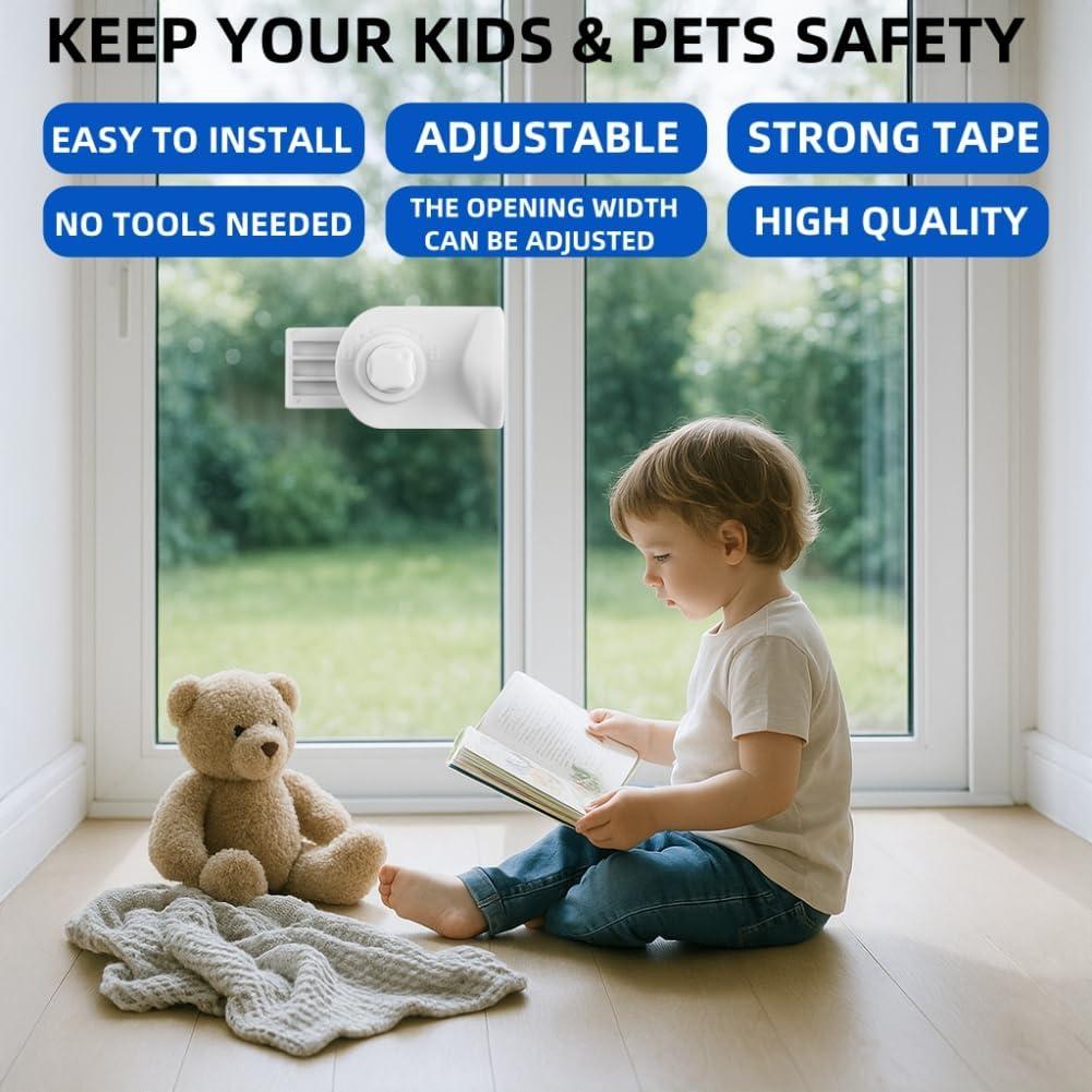 Cerradura deslizante ajustable PUGED para puerta y ventana blanca