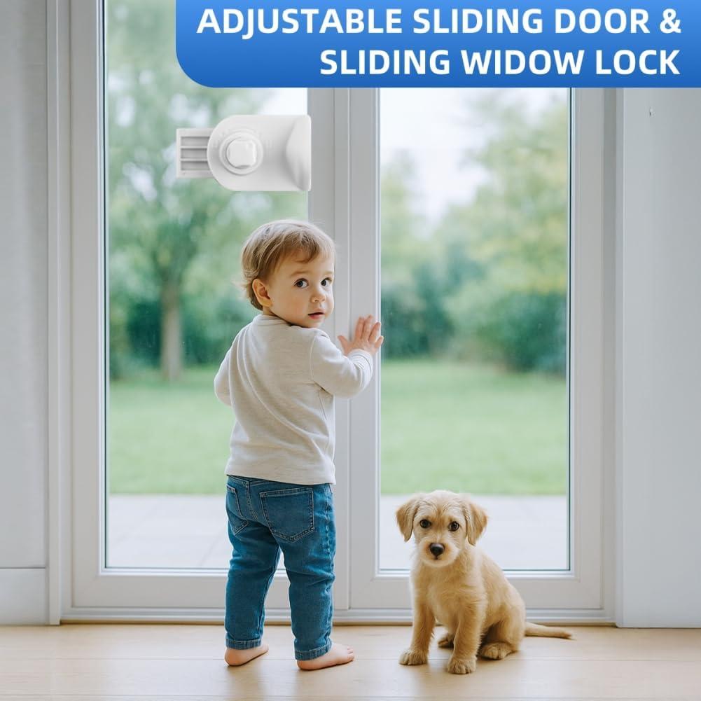 Cerradura deslizante ajustable PUGED para puerta y ventana blanca