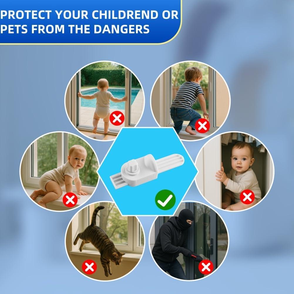 Cerradura deslizante ajustable PUGED para puerta y ventana blanca