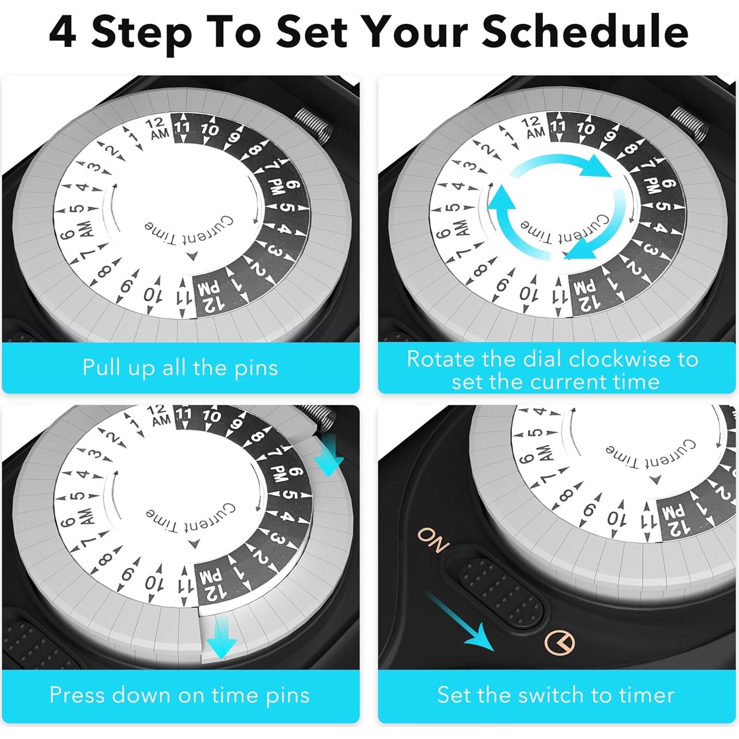Temporizador Mecánico HBN para Exterior 24 Horas 15A