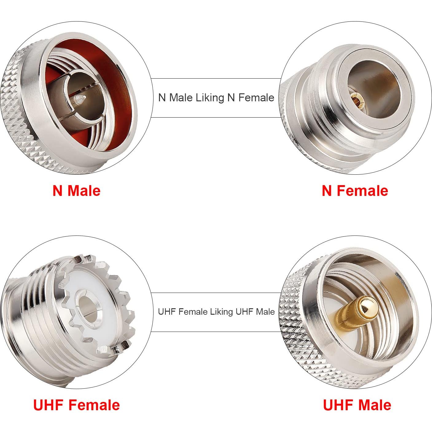 Adaptador N Macho a UHF Hembra XRDS -RF 50 Ohmios Paquete de 2