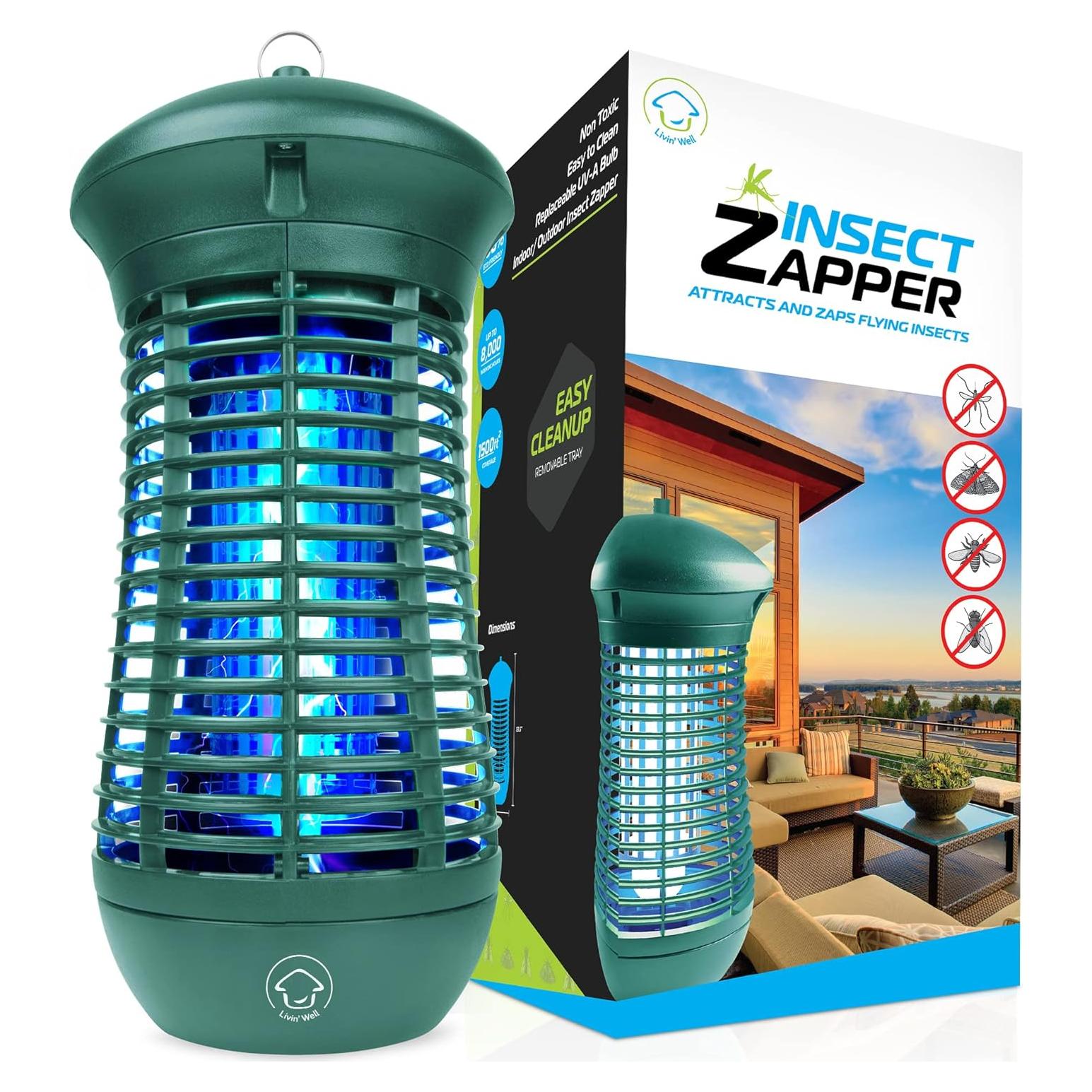 Zapper de Insectos Livin Well 4000V Verde 18W UVA para Hogar