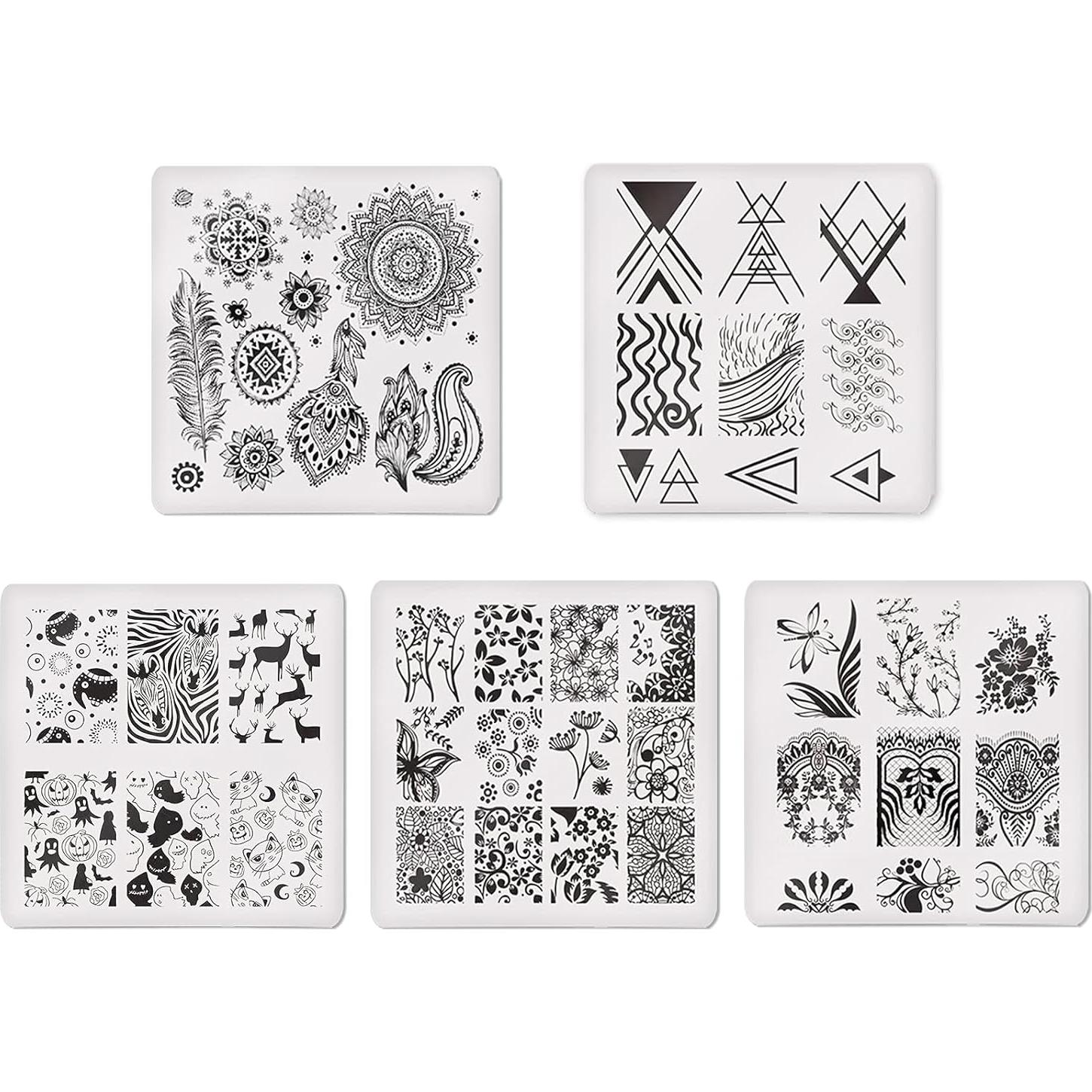 Kit de Estampado de Uñas MAXCICI 10 Placas + Estampador