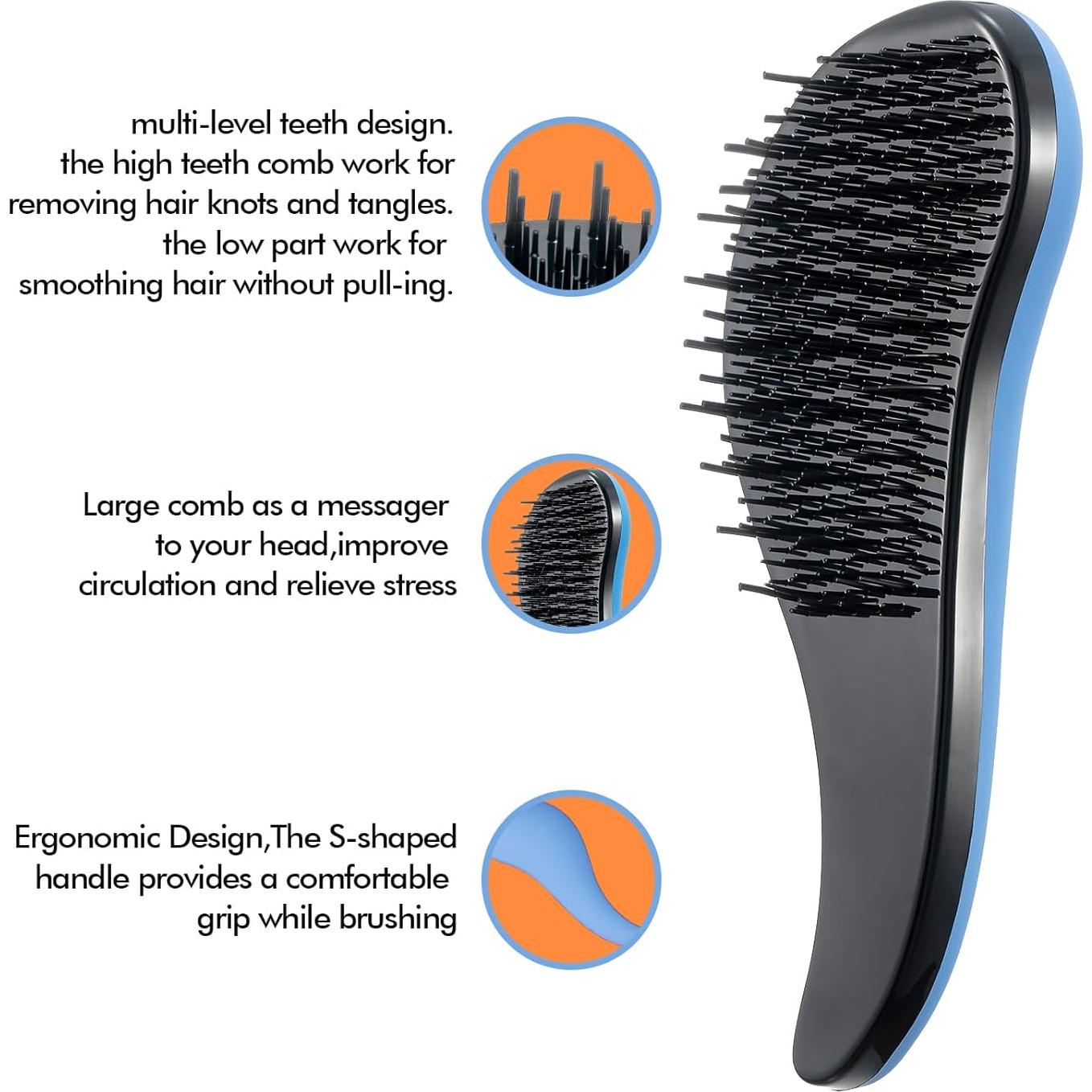 Cepillo Desenredante Ergonómico KISMETICS Azul 22x9.9cm