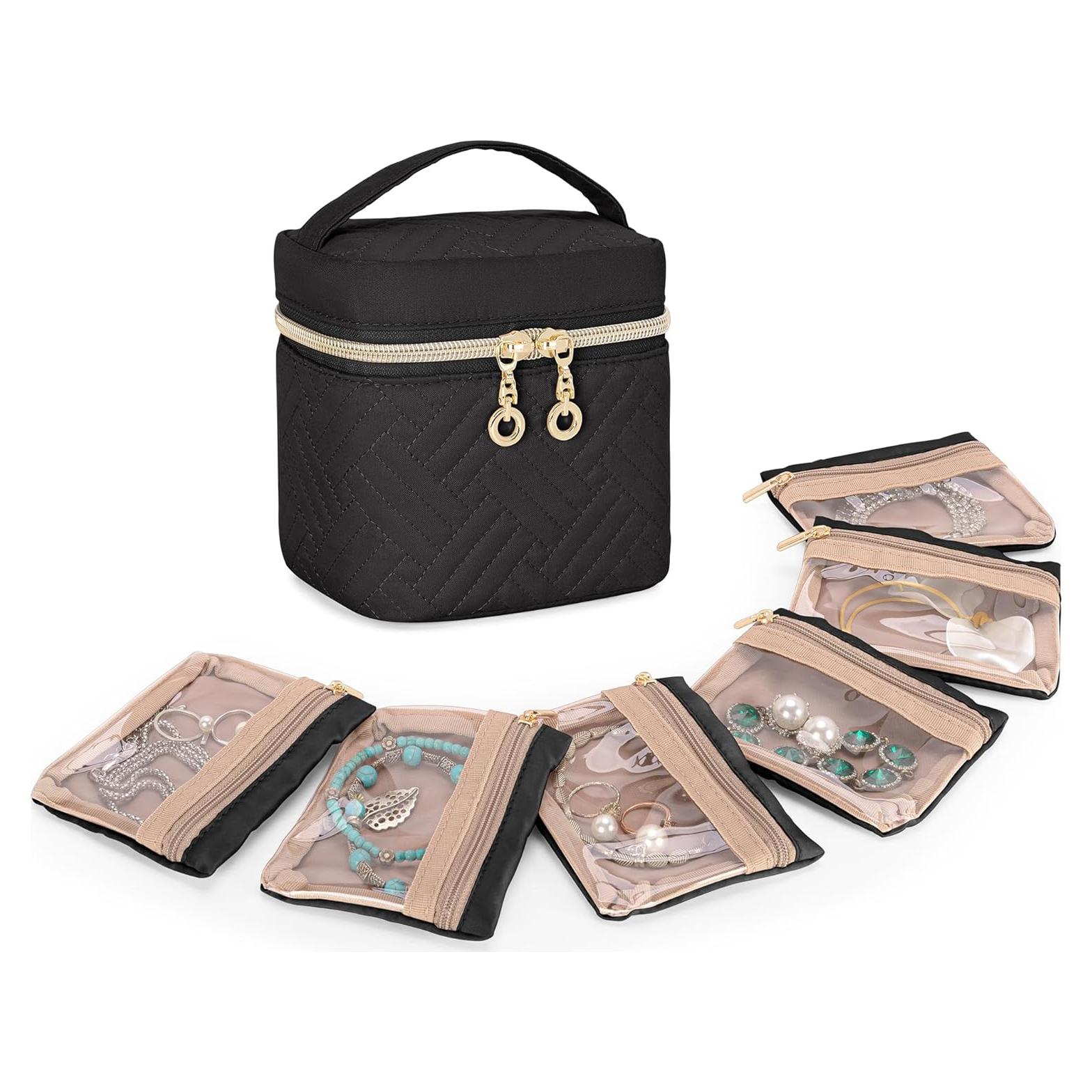 Organizador de Joyería Teamoy Negro con 6 Bolsas Pequeñas