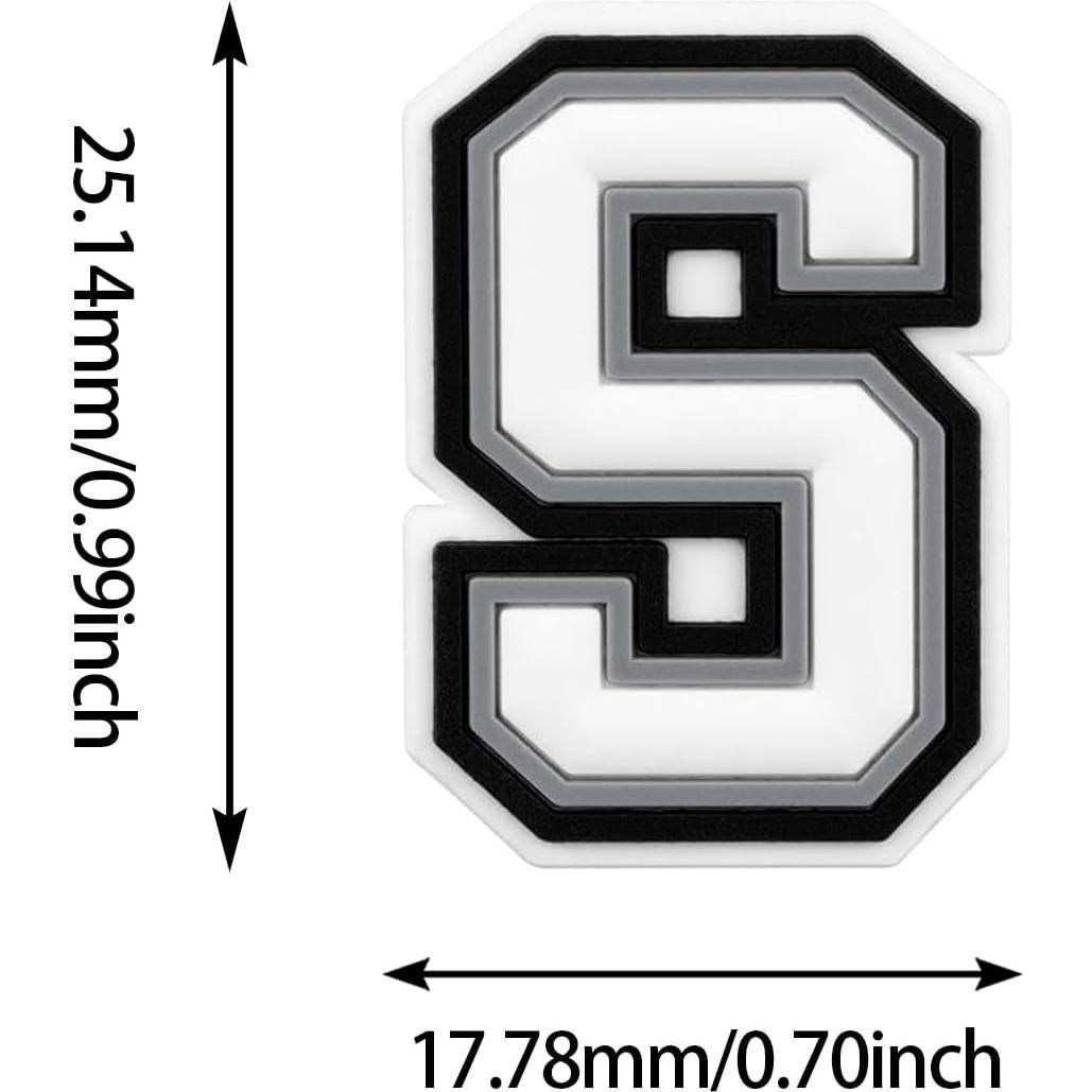 Encantos de Letra Individual Fannoday para Zapatos DIY - Letra S