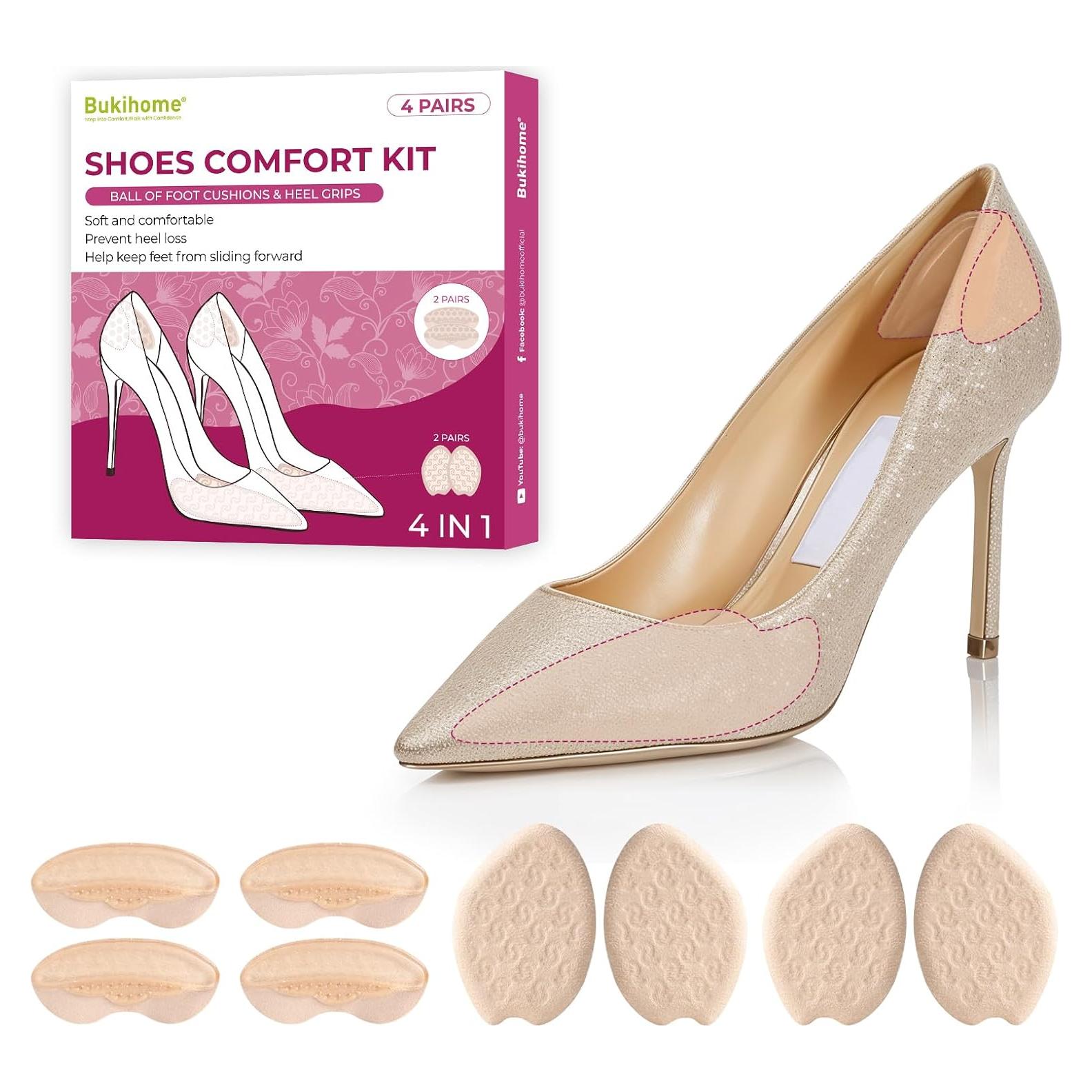 Almohadillas Metatarsales y para el Talón Bukihome - 4 Pares Beige