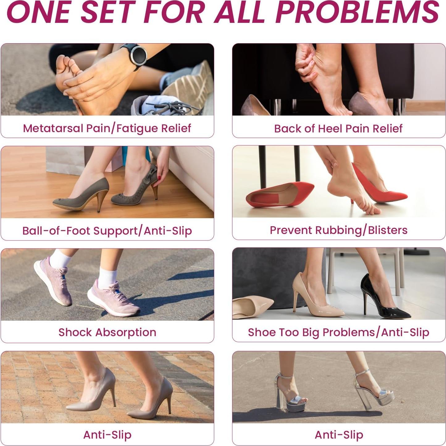 Almohadillas Metatarsales y para el Talón Bukihome - 4 Pares Beige