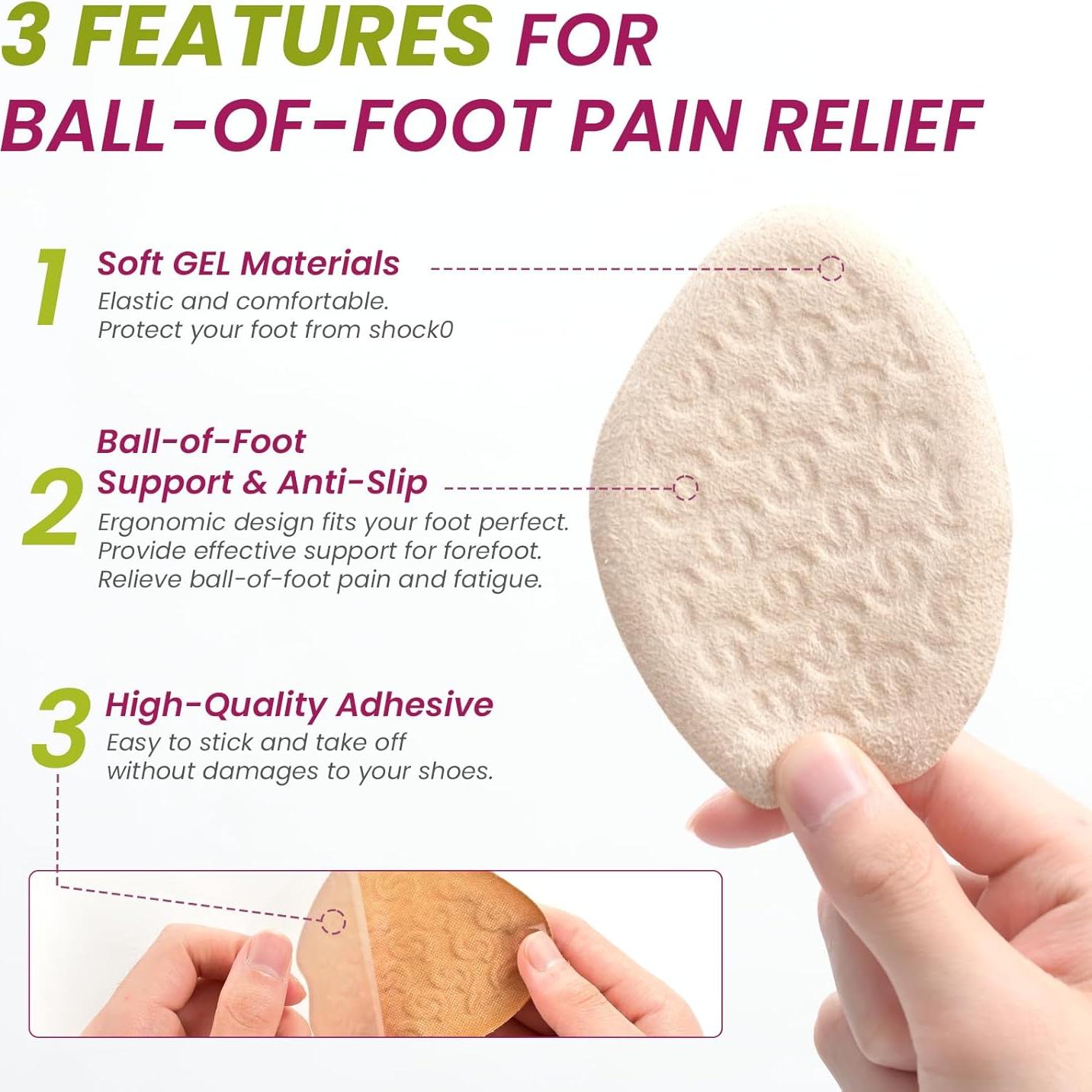 Almohadillas Metatarsales y para el Talón Bukihome - 4 Pares Beige