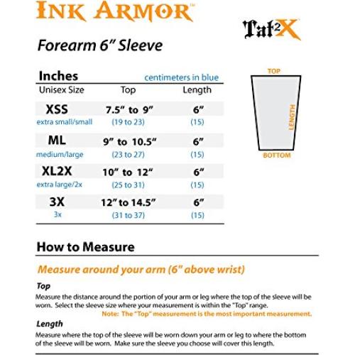 Manga Cubierta de Tatuaje Tat2X Ink Armor 15.24 cm Negra