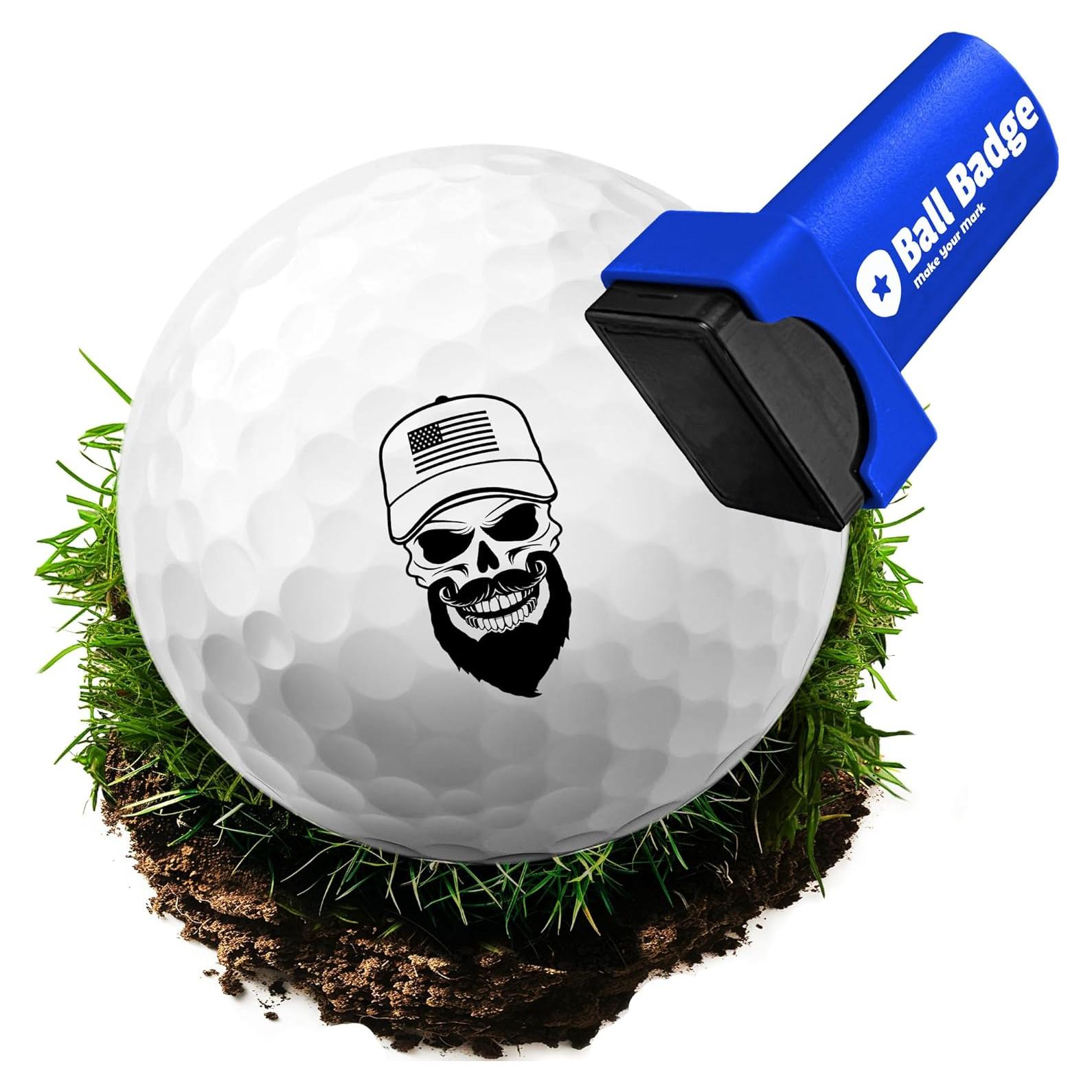 Sello de Pelota de Golf HODL 21 - Marcador Reutilizable Barba de Calavera