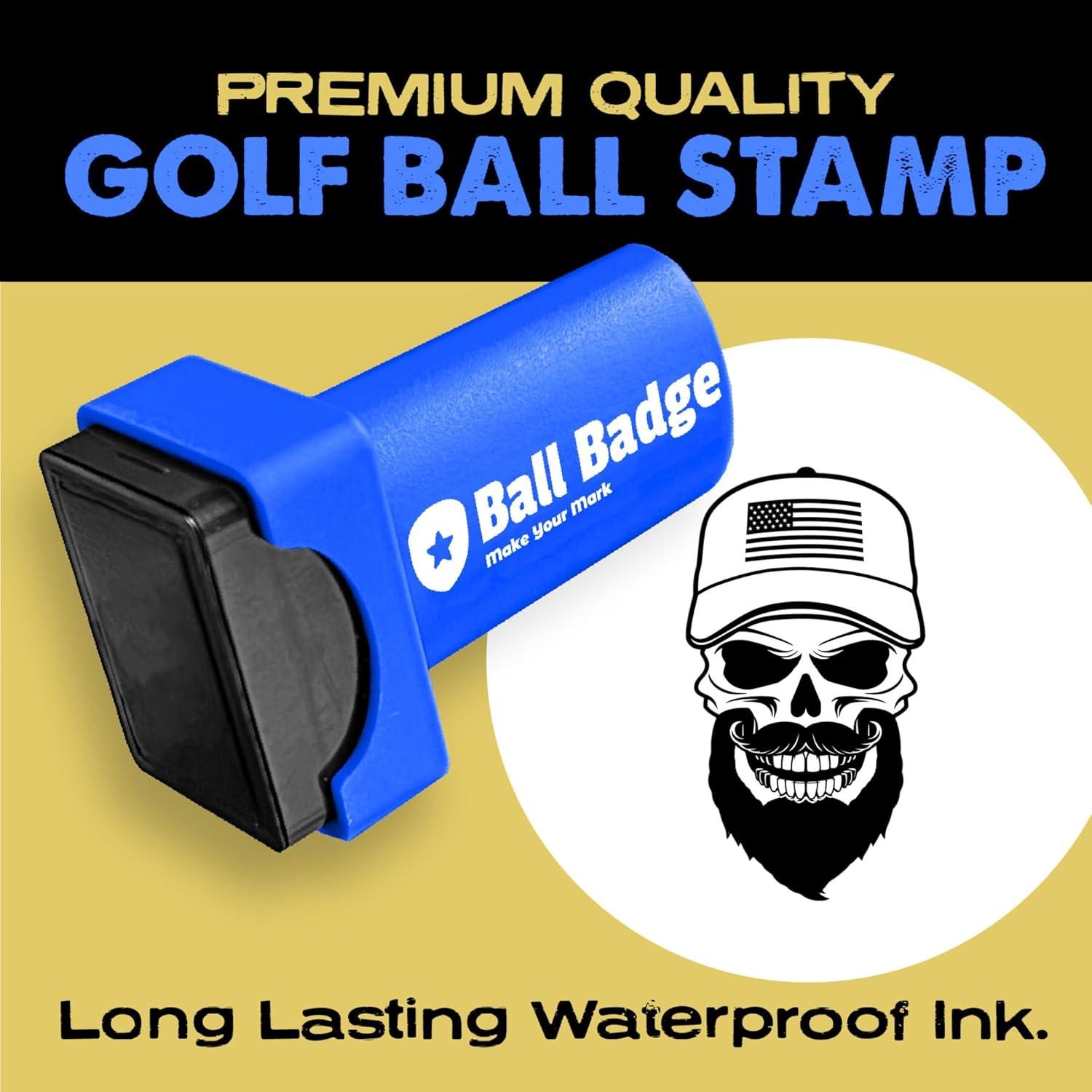 Sello de Pelota de Golf HODL 21 - Marcador Reutilizable Barba de Calavera