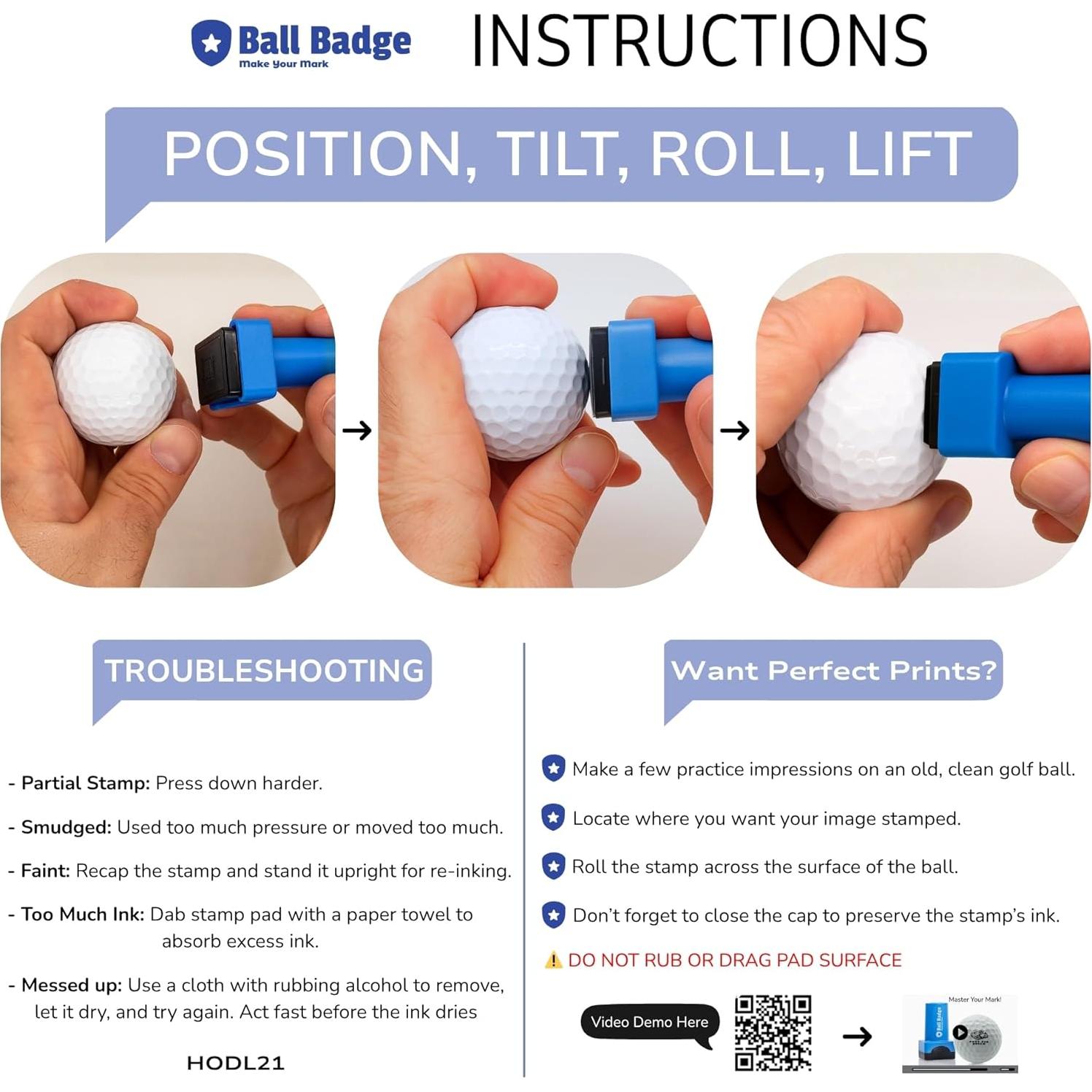 Sello de Pelota de Golf HODL 21 - Marcador Reutilizable Barba de Calavera