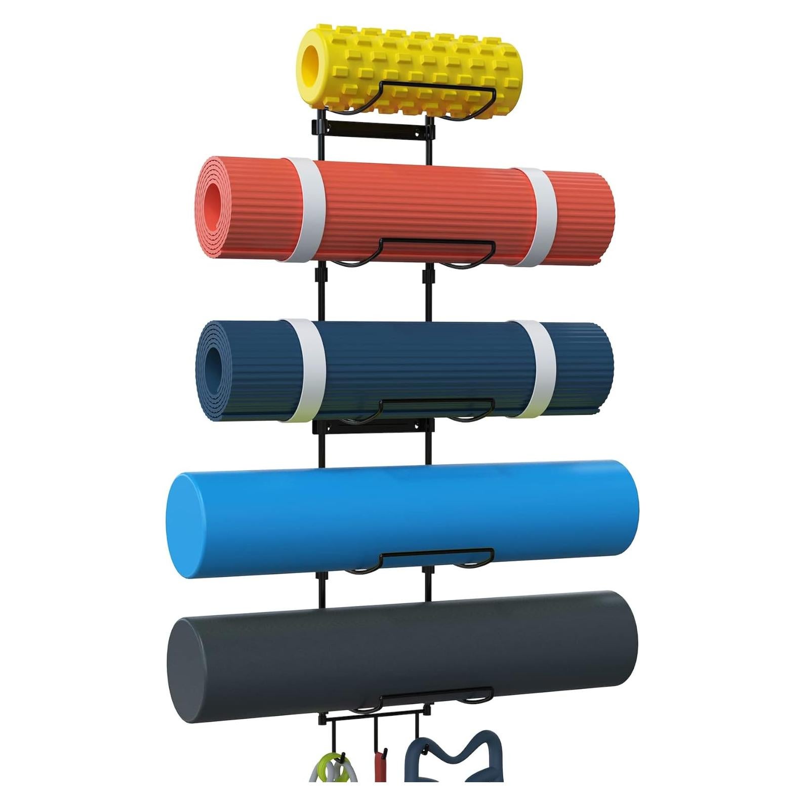 Soporte de Esteras de Yoga Kesito Montado en Pared 5 Secciones