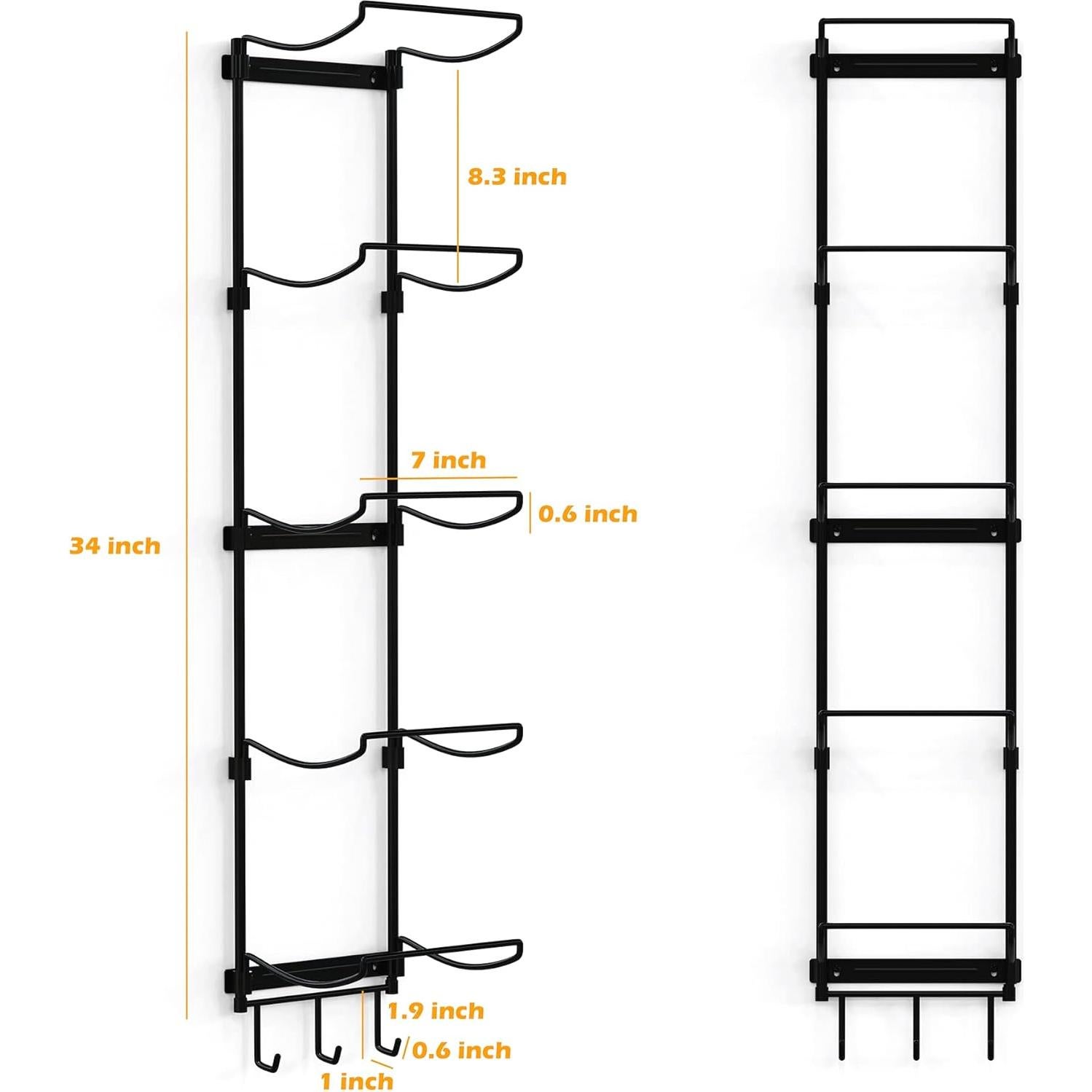 Soporte de Esteras de Yoga Kesito Montado en Pared 5 Secciones